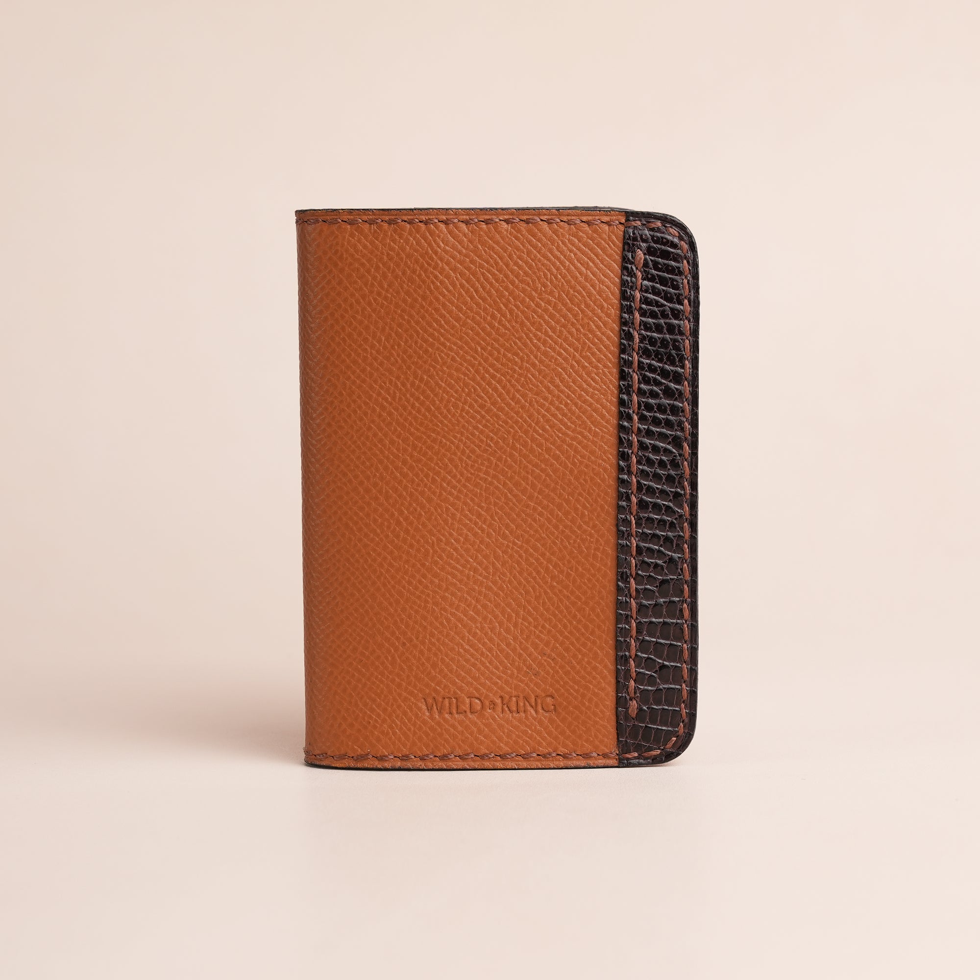 Minimalist Brown Epsom Leather Dualfold Wallet