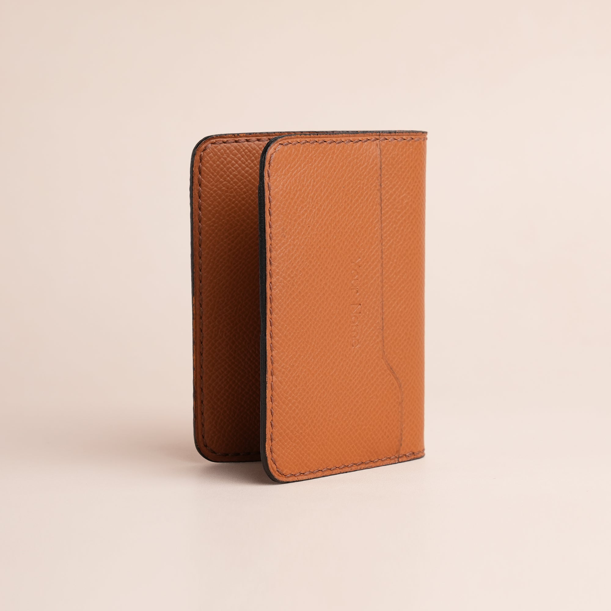 Minimalist Brown Epsom Leather Dualfold Wallet