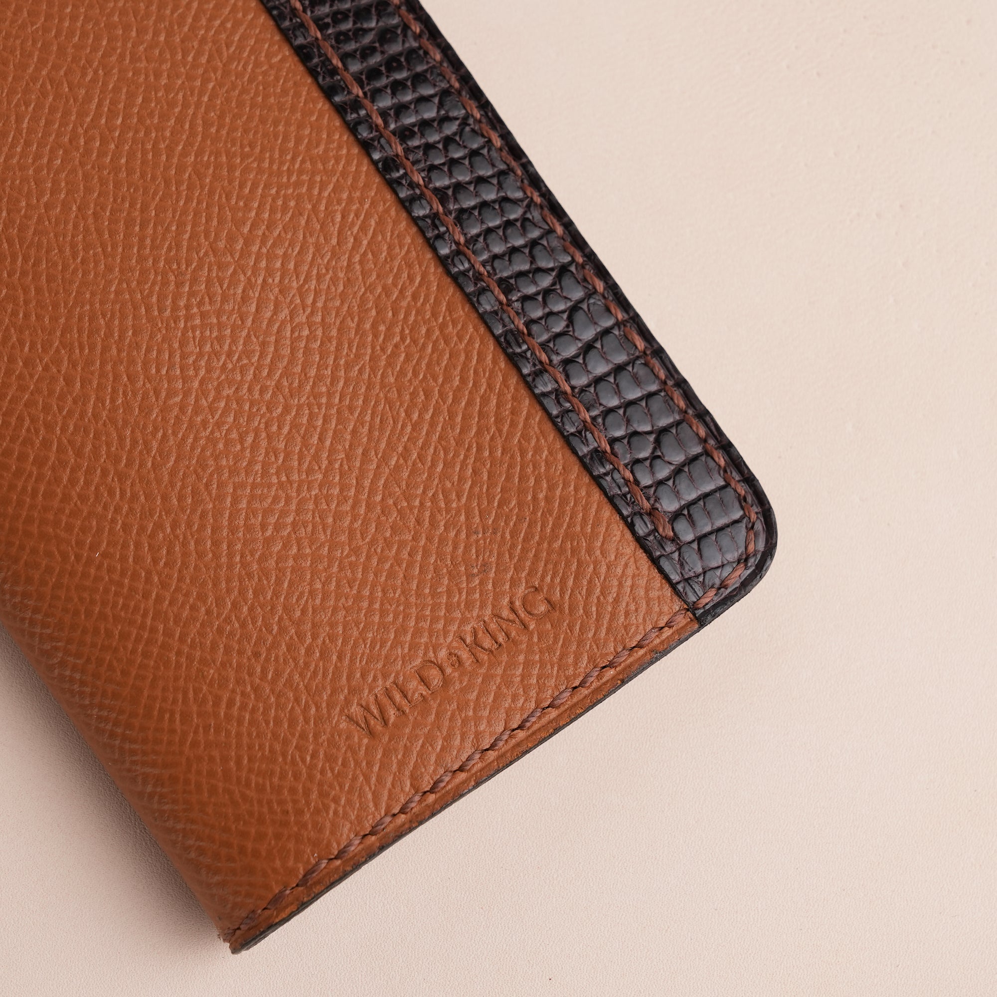 Minimalist Brown Epsom Leather Dualfold Wallet