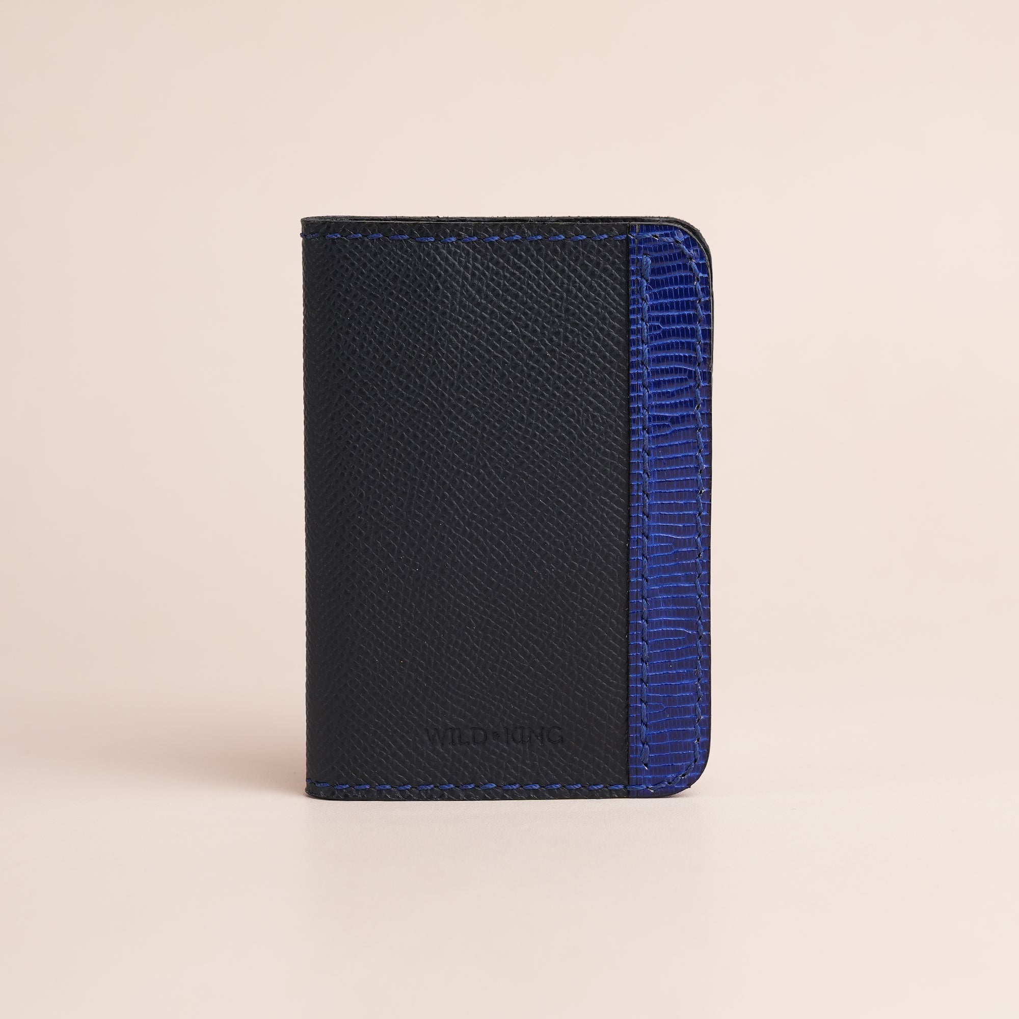 Minimalist Navy Epsom Leather Dualfold Wallet