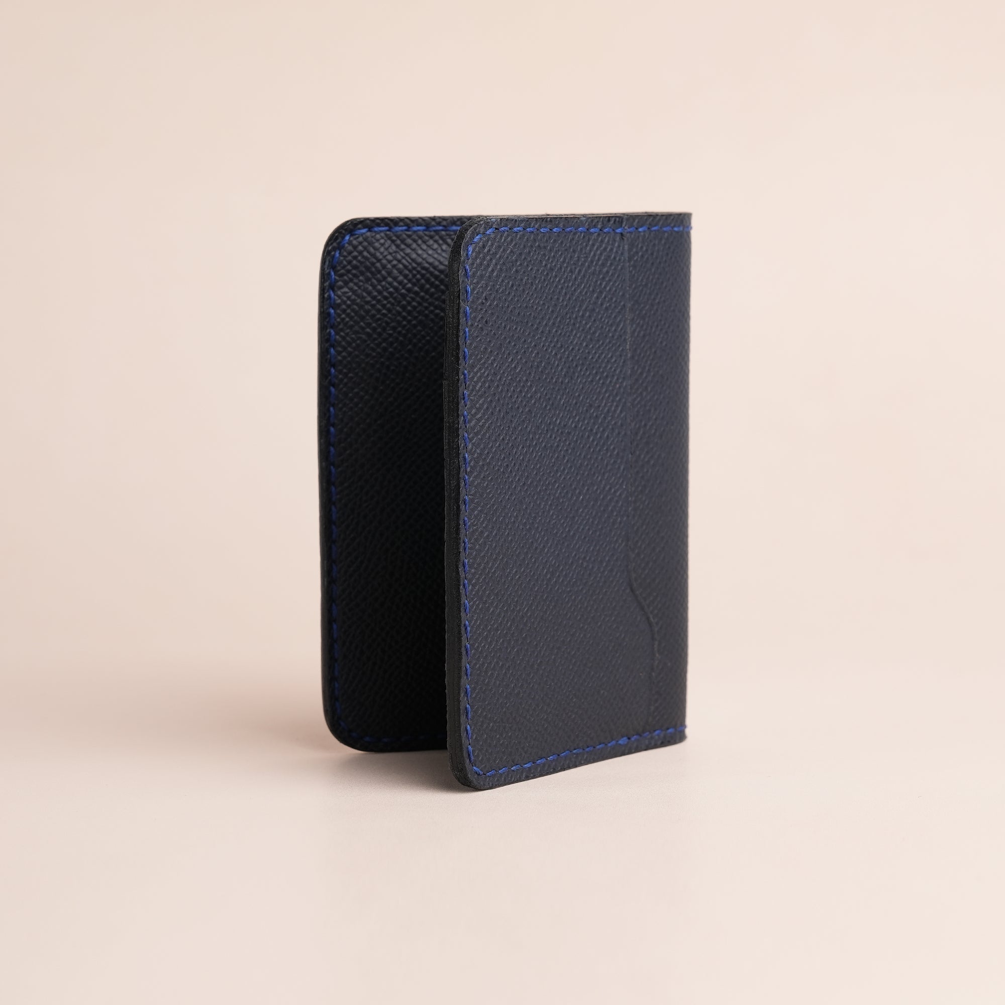 Minimalist Navy Epsom Leather Dualfold Wallet