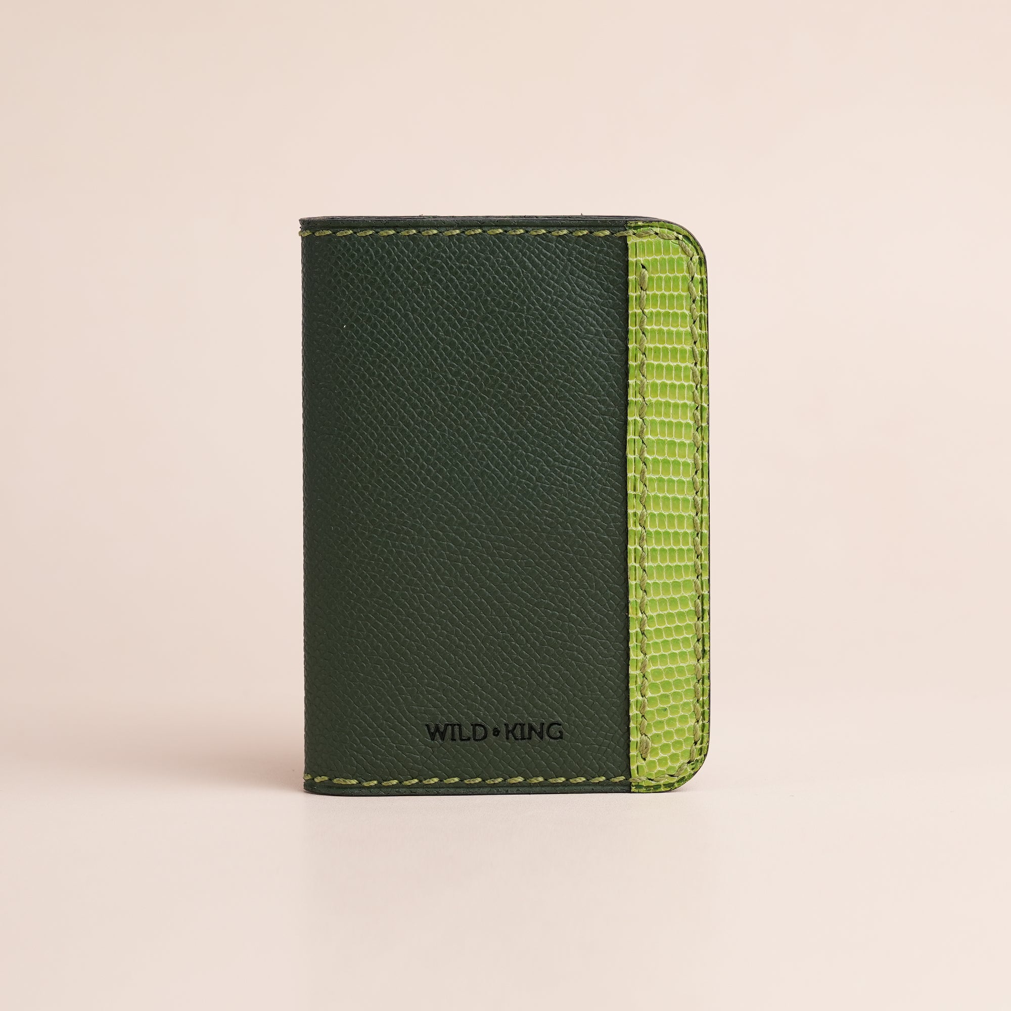 Minimalist Green Epsom Leather Dualfold Wallet