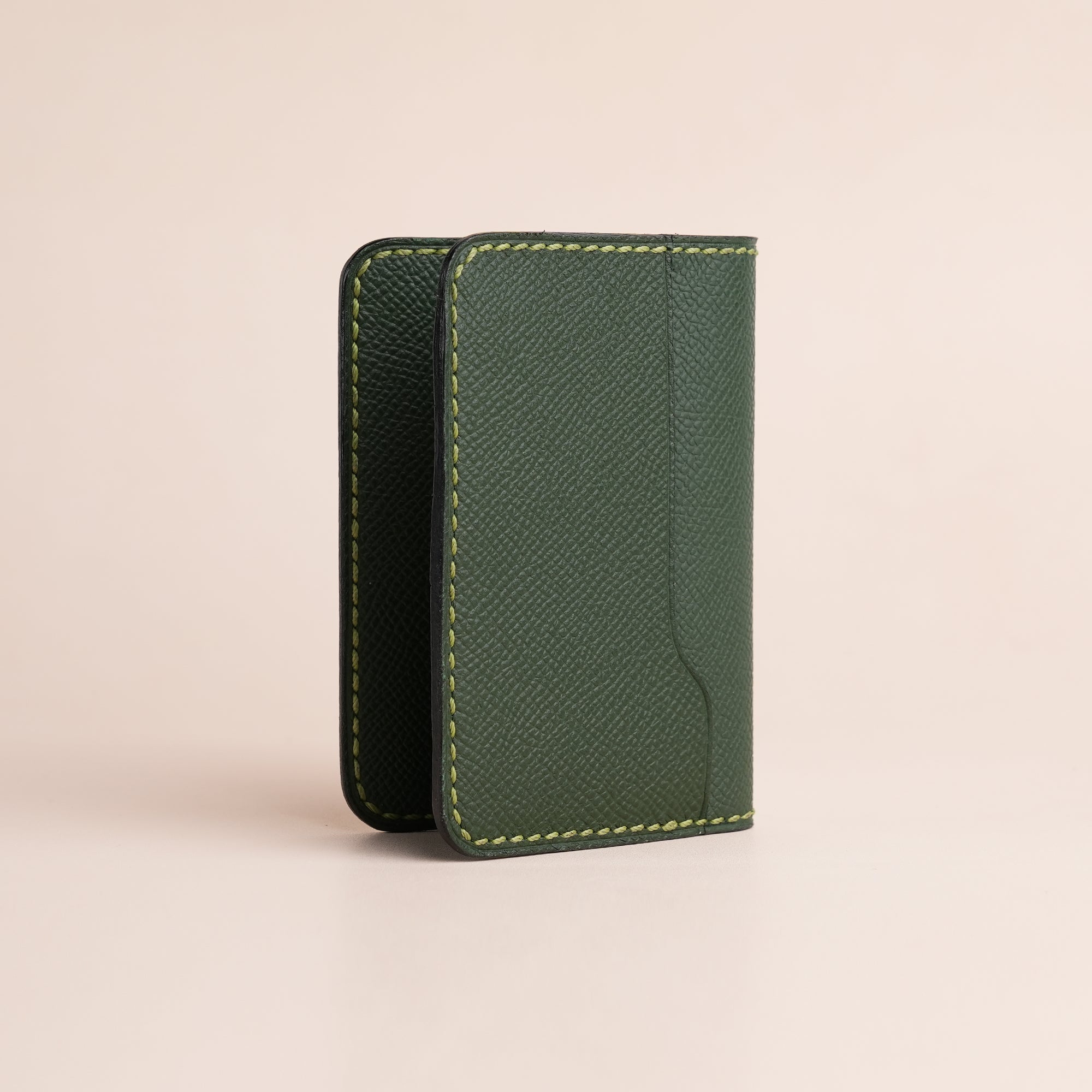 Minimalist Green Epsom Leather Dualfold Wallet