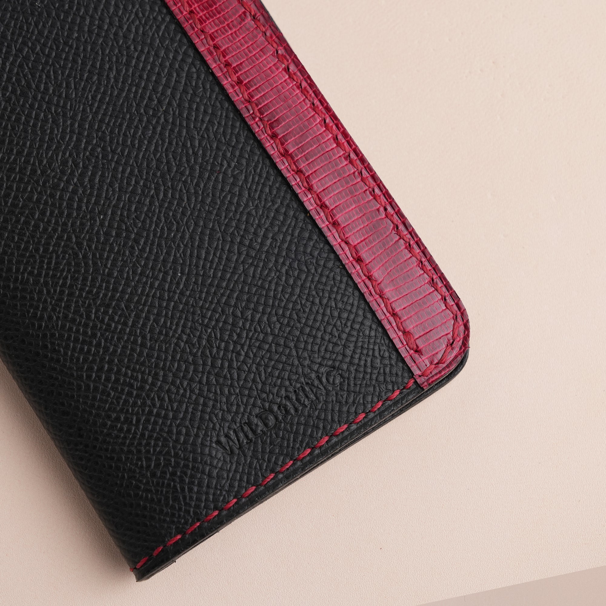 Minimalist Black Epsom Leather Dualfold Wallet