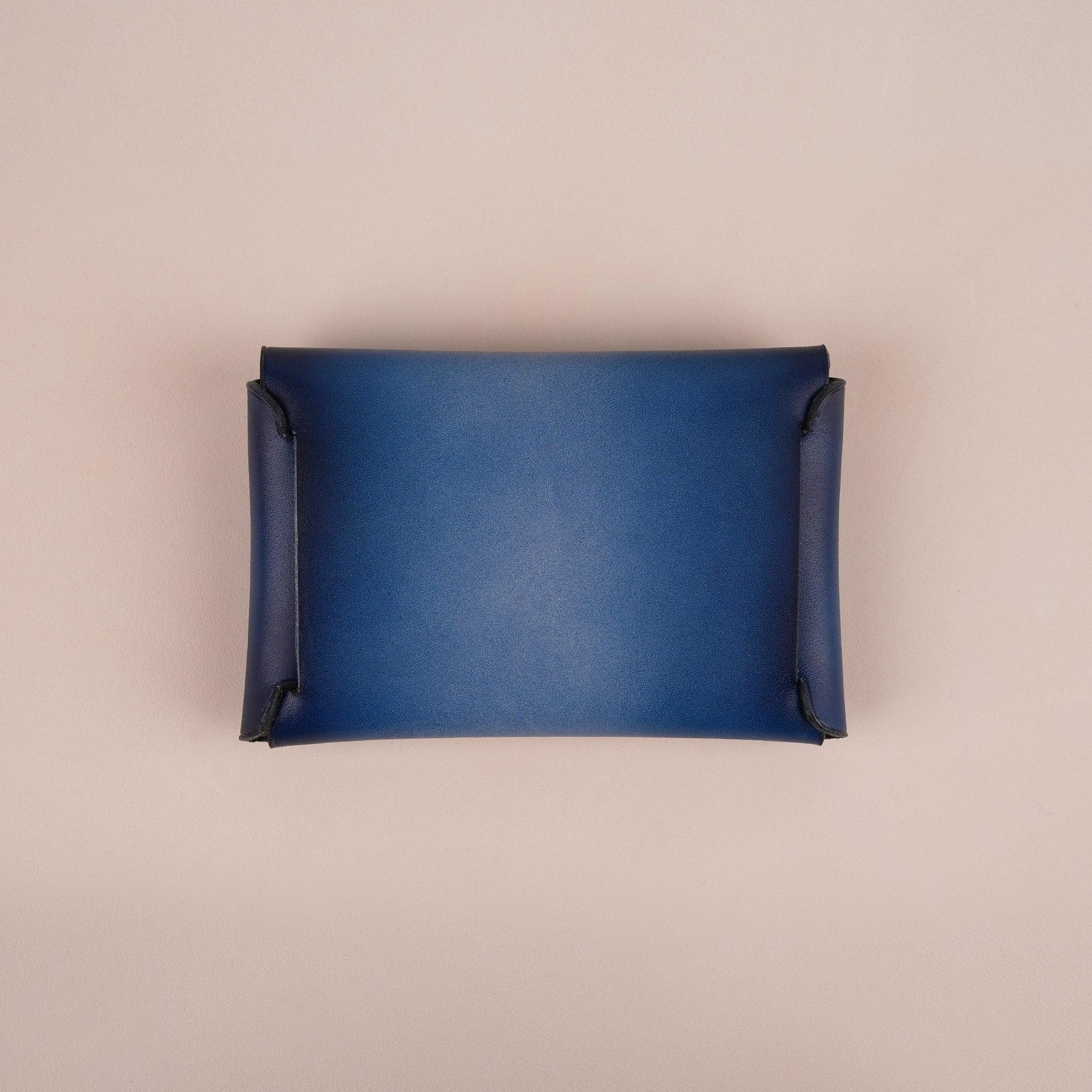 Patina Navy Leather Card Coin Purse Small - WildandKing