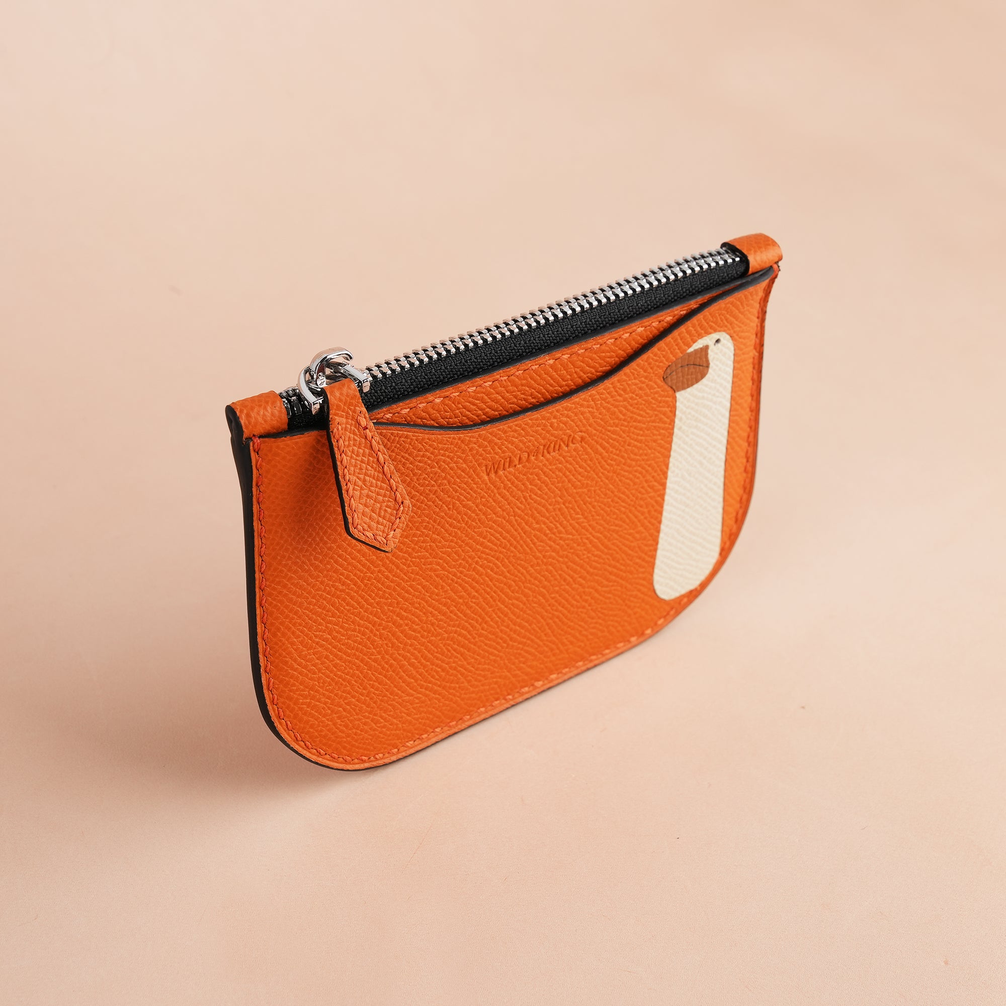 Goose Design Epsom Leather Zipper Wallet