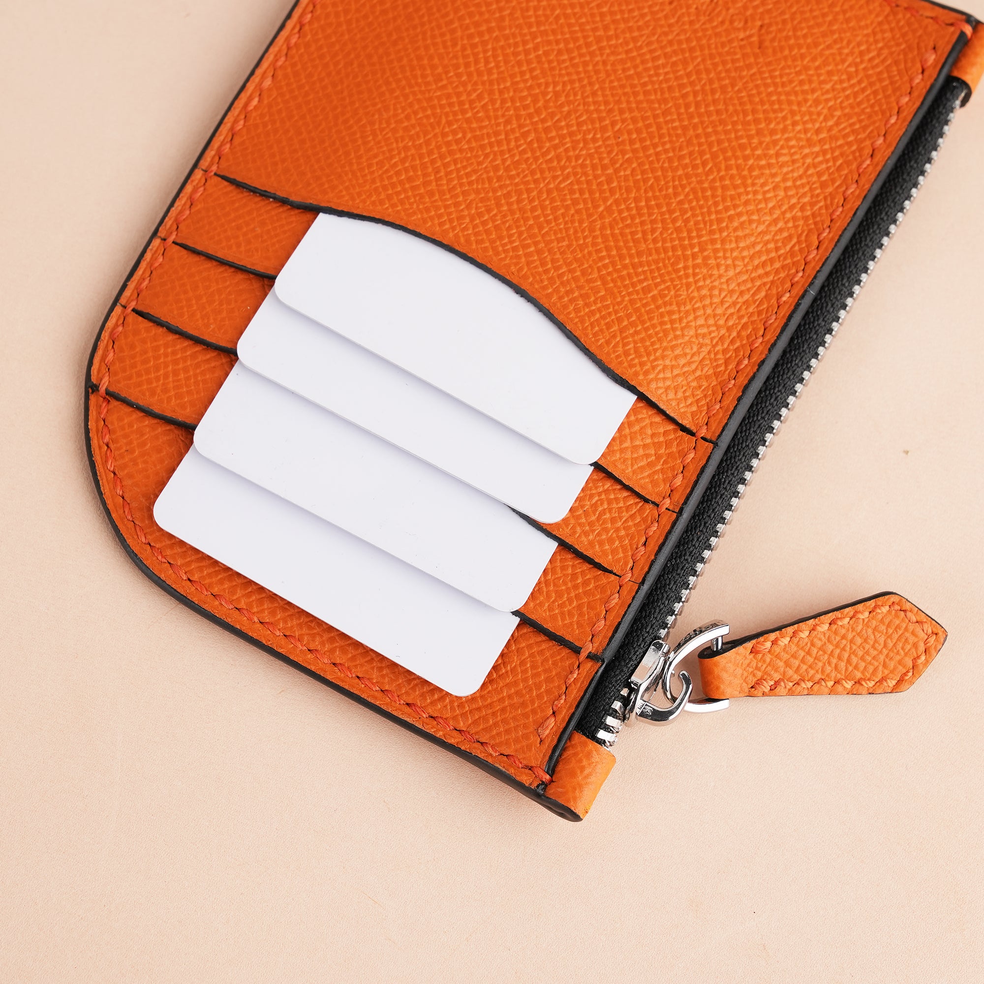 Goose Design Epsom Leather Zipper Wallet