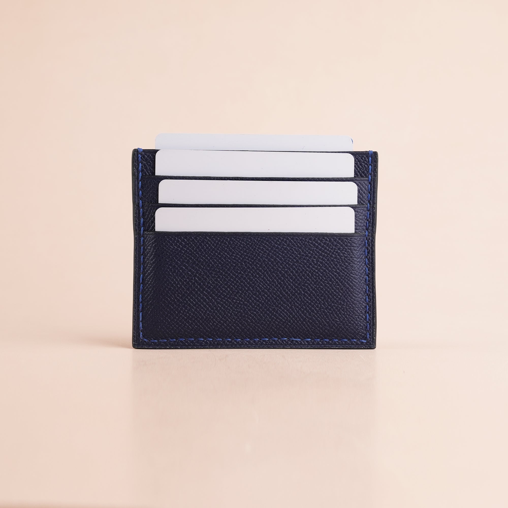 Royal Blue Alligator Leather Card Holder - Patina Finish