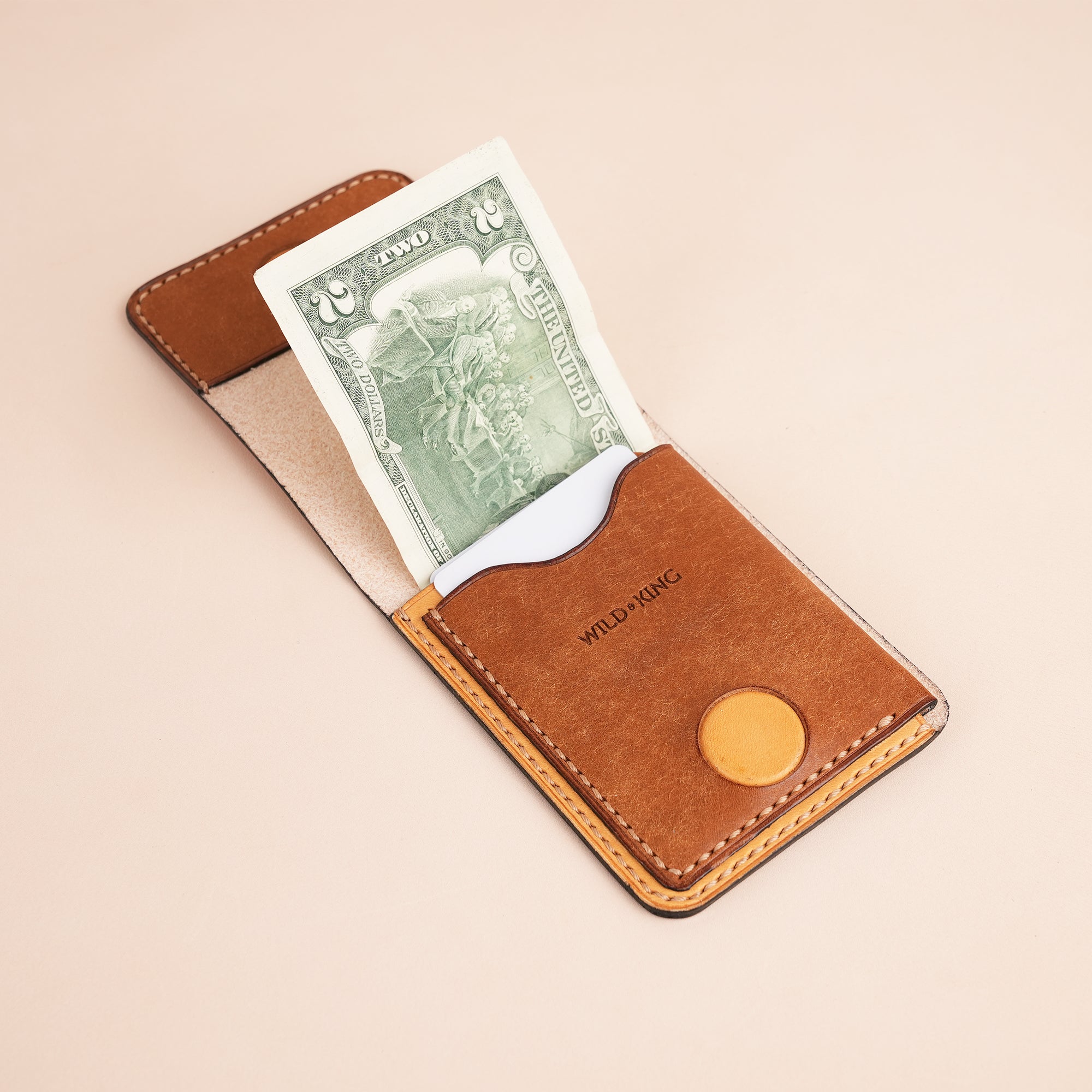 Mint Green Leather Snap Wallet Tea-Rex Design - Patina Finish