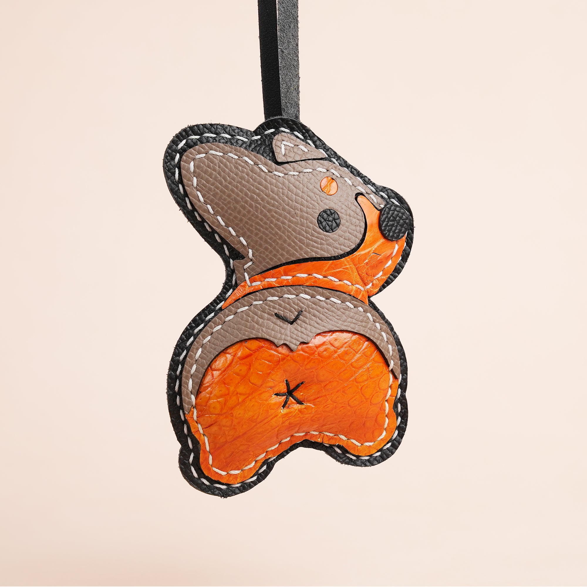 Taupe Corgi Dog Bag Charm