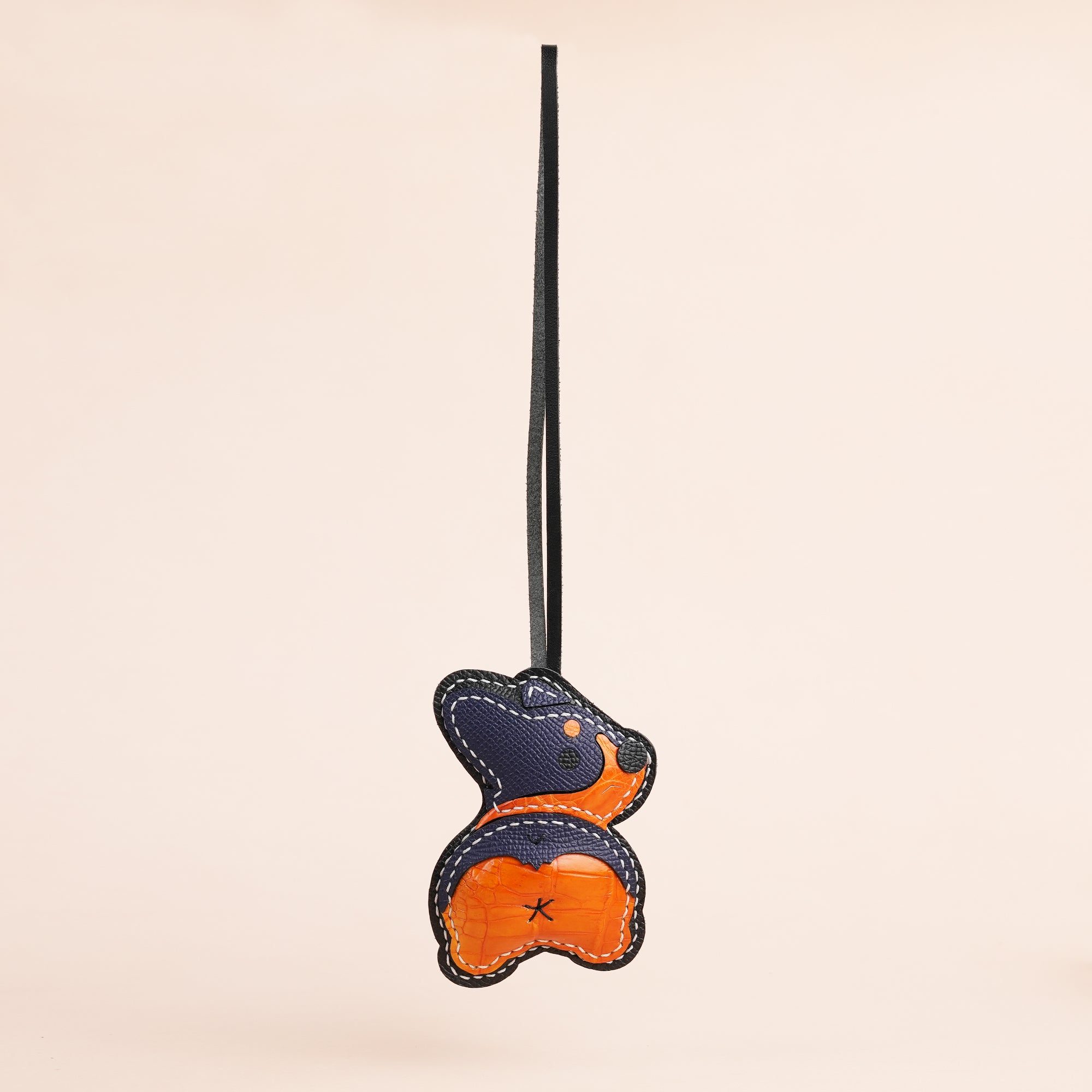 Navy Corgi Dog Bag Charm