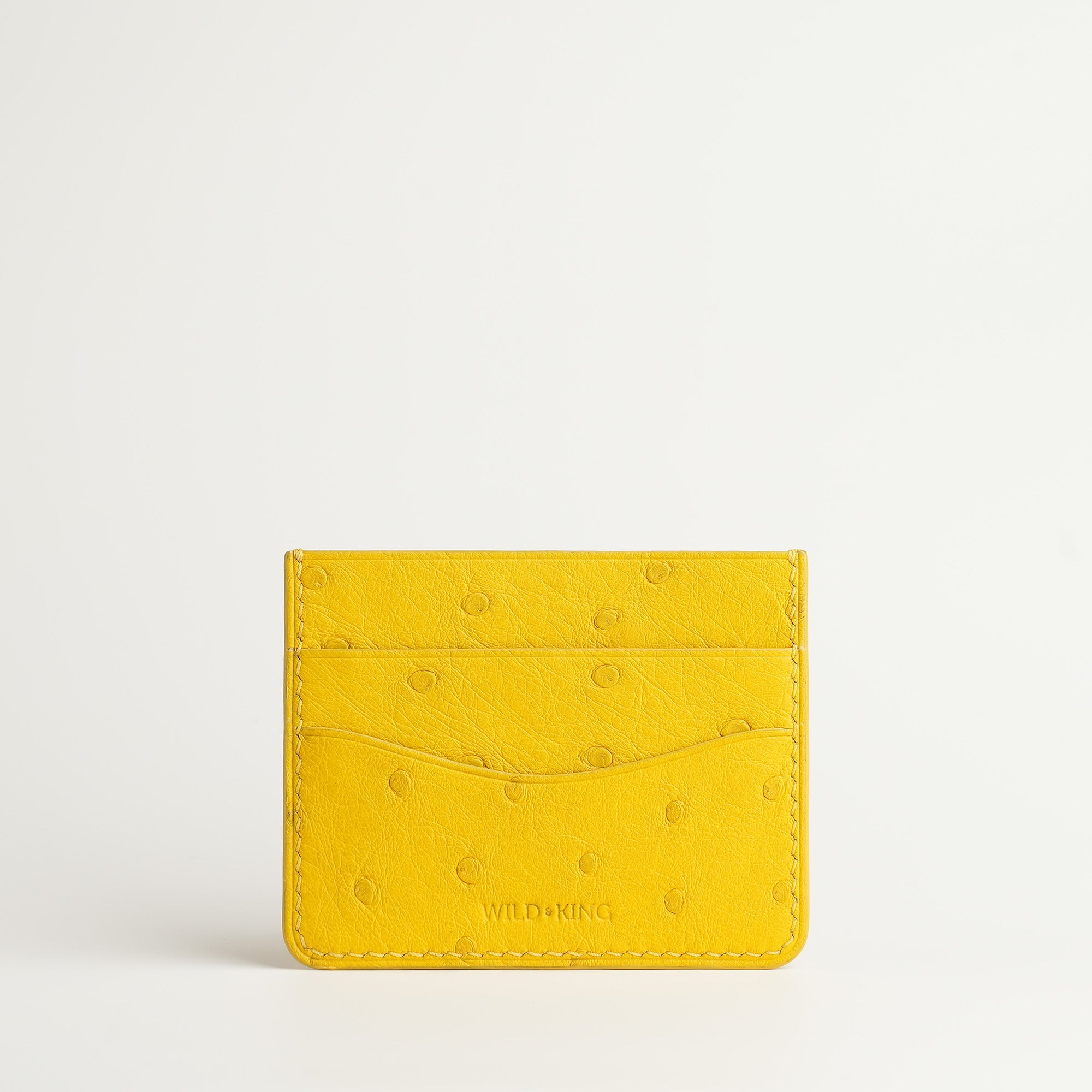 Yellow Ostrich Leather Card Holder