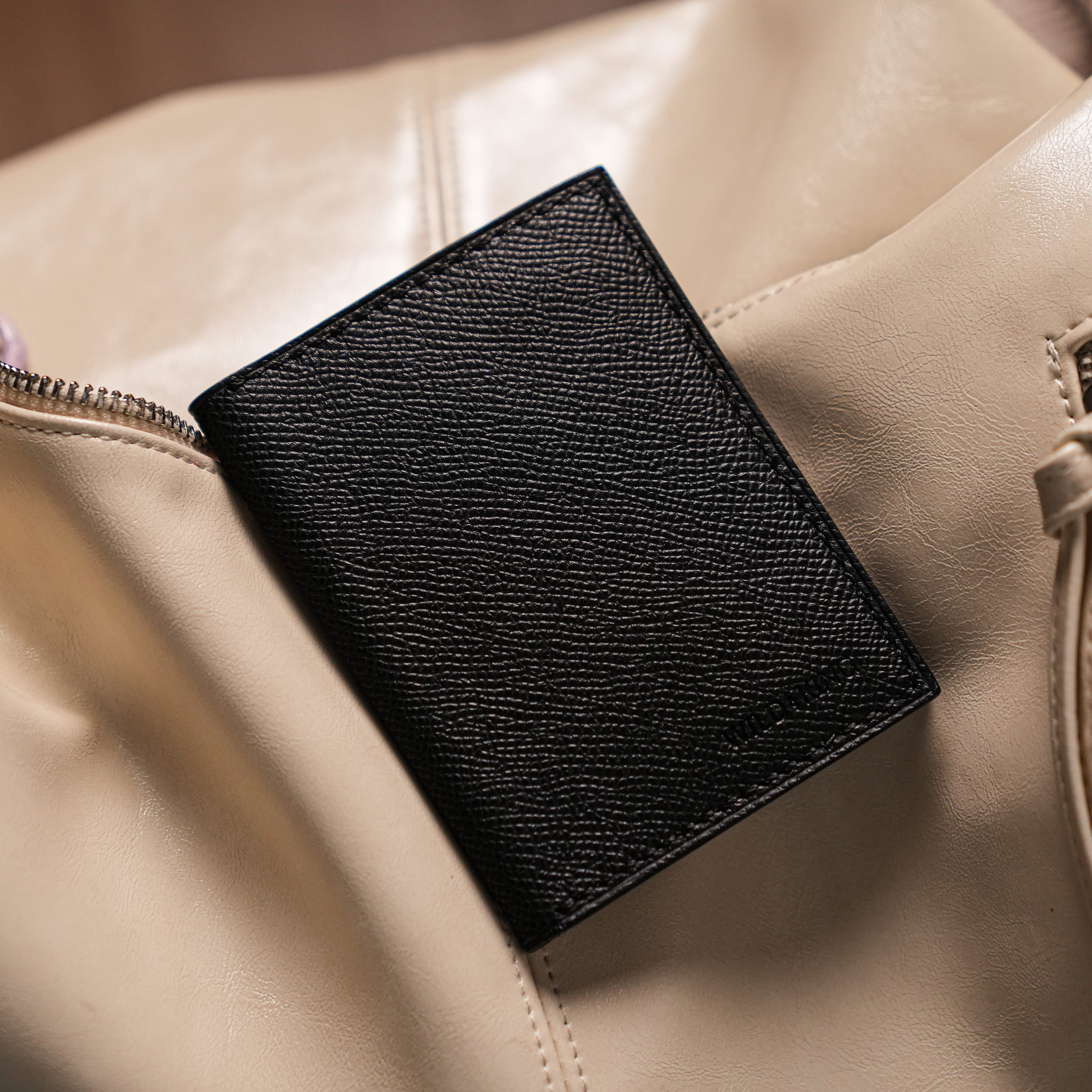black bifold wallet