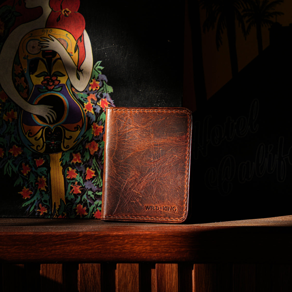 Brown Bifold Tipping Contrast Leather Wallet main image 1