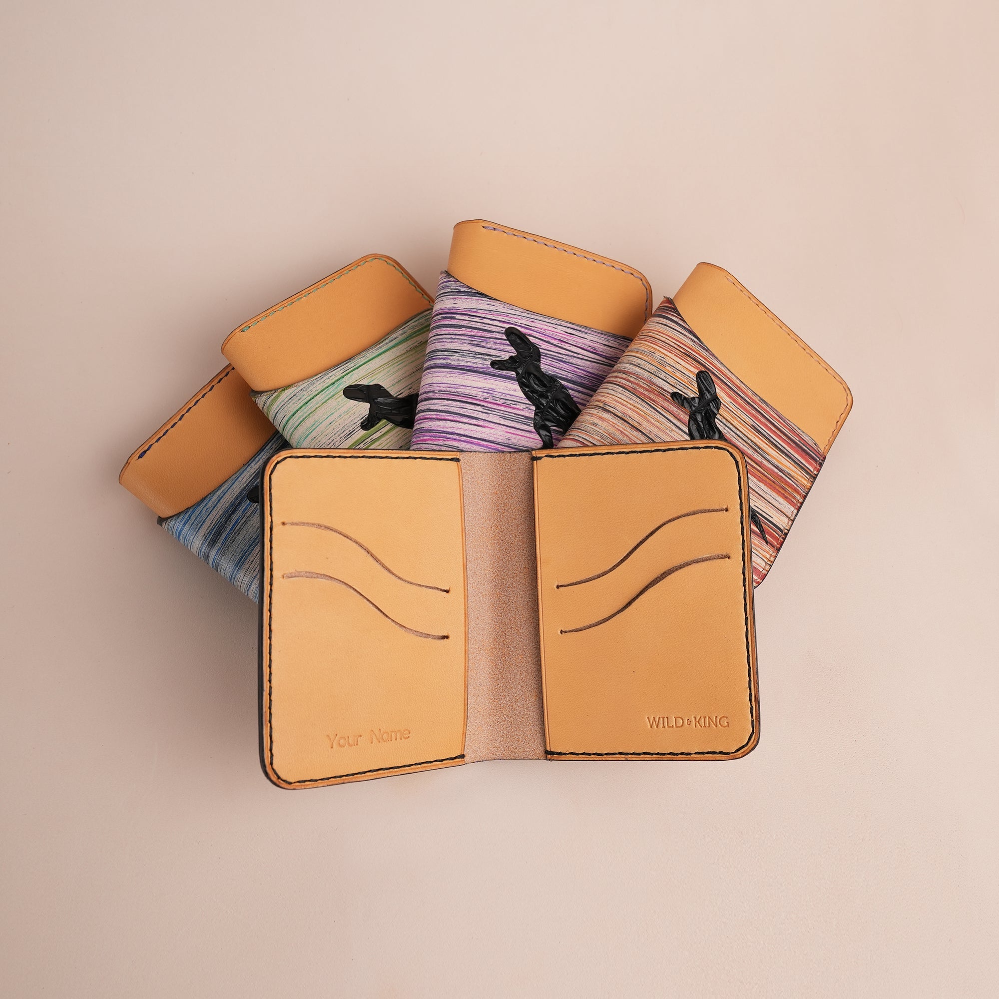 Leather Dualfold Wallet - Natural Streaks