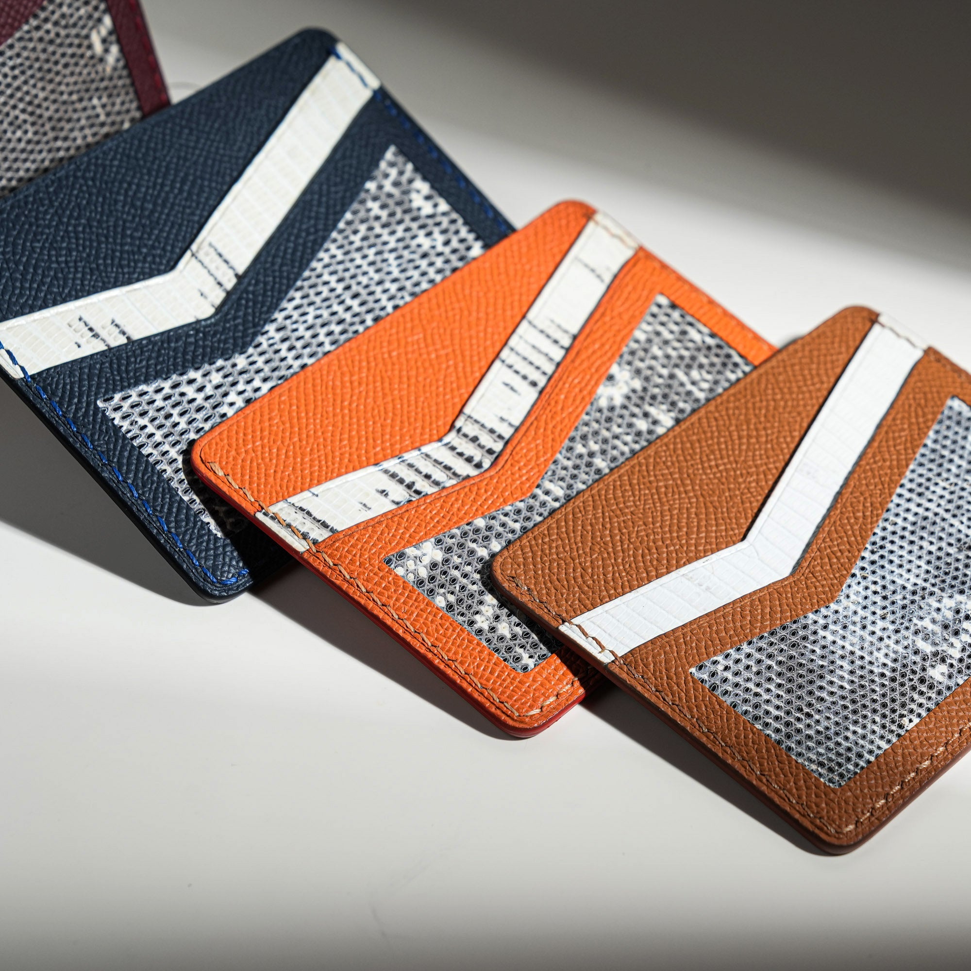 Lizard Leather Card Holder - Natural Pattern