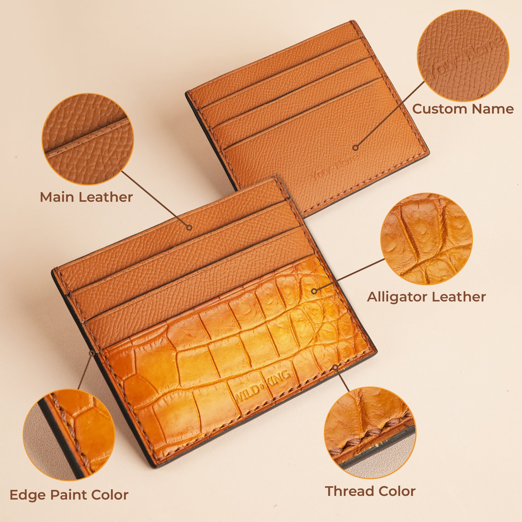 Custom Alligator Leather Card Holder