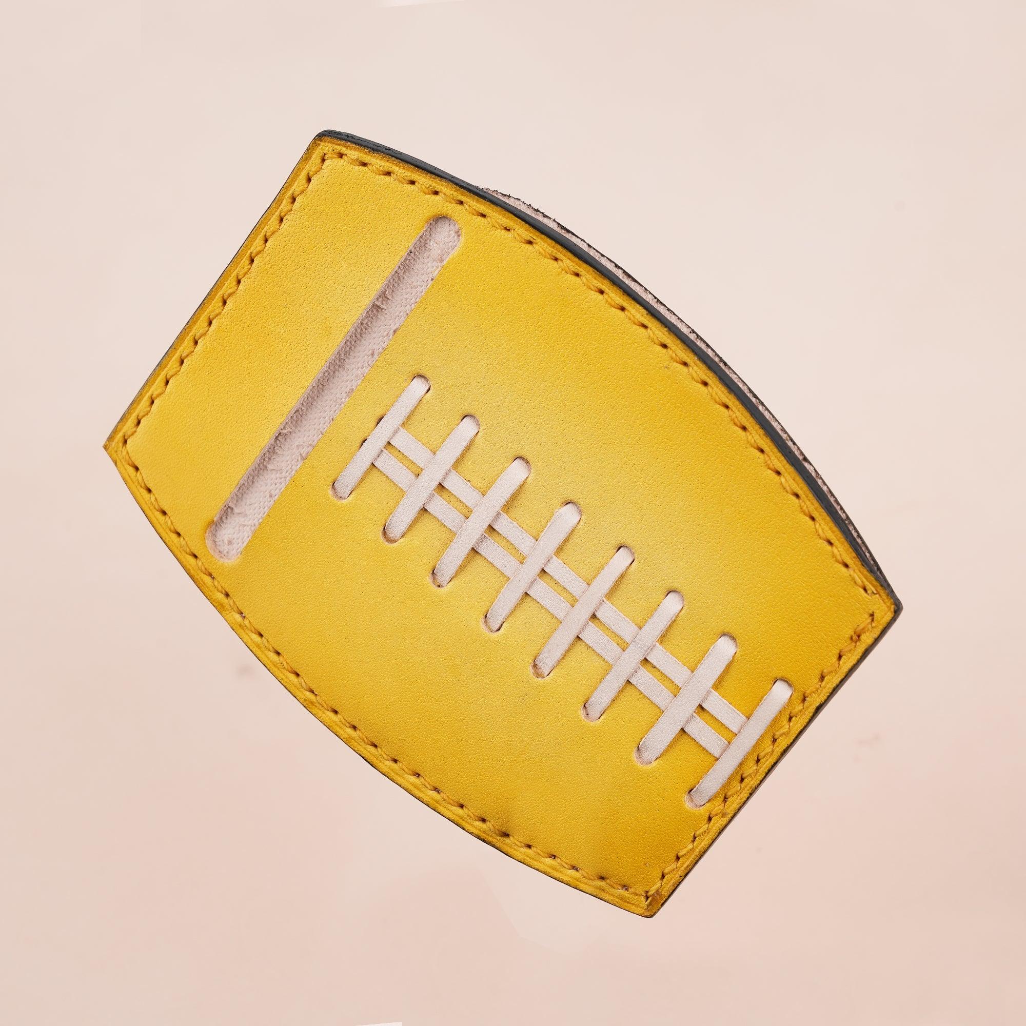 American Football Yellow Glove Wallet Card Holder - WildandKing