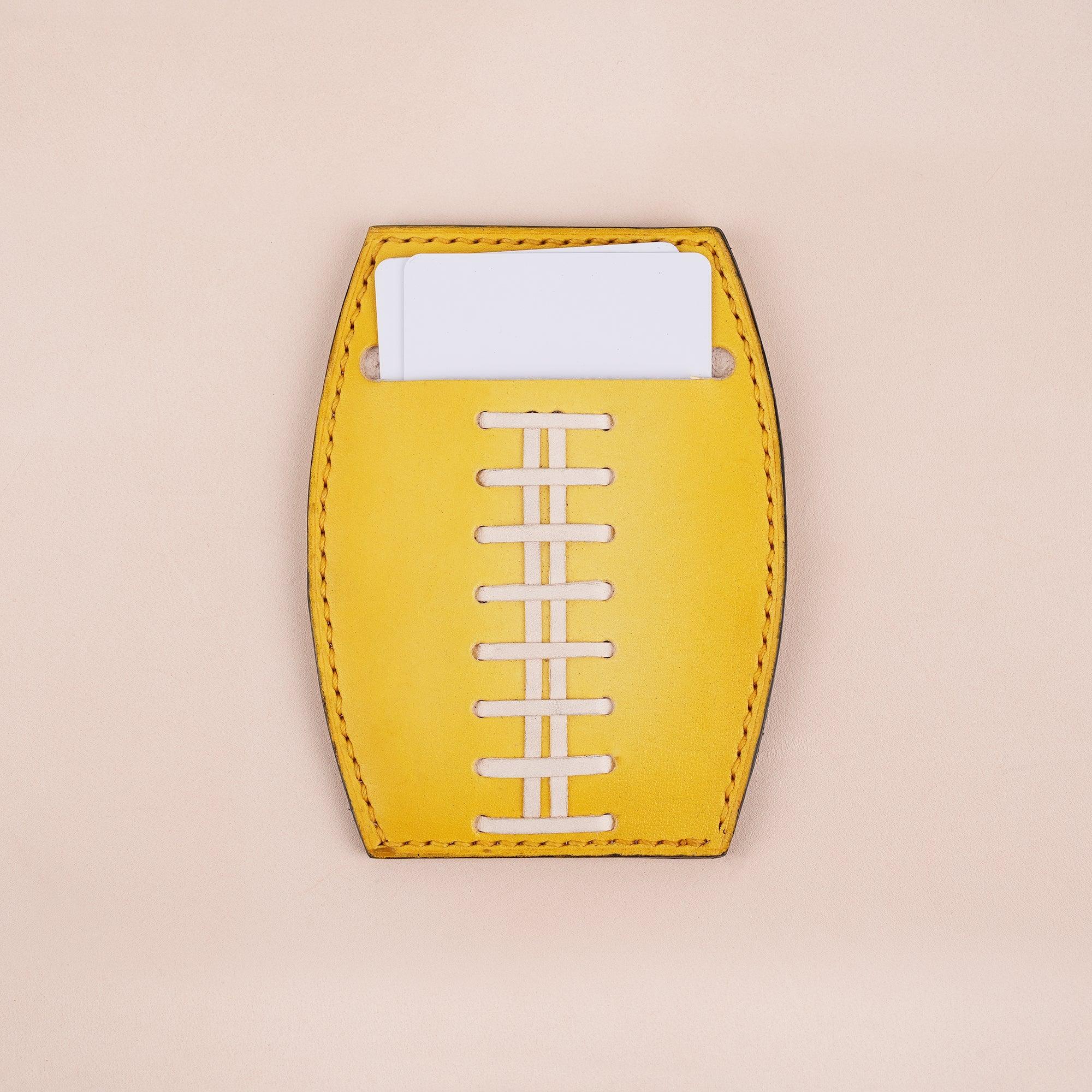 American Football Yellow Glove Wallet Card Holder - WildandKing