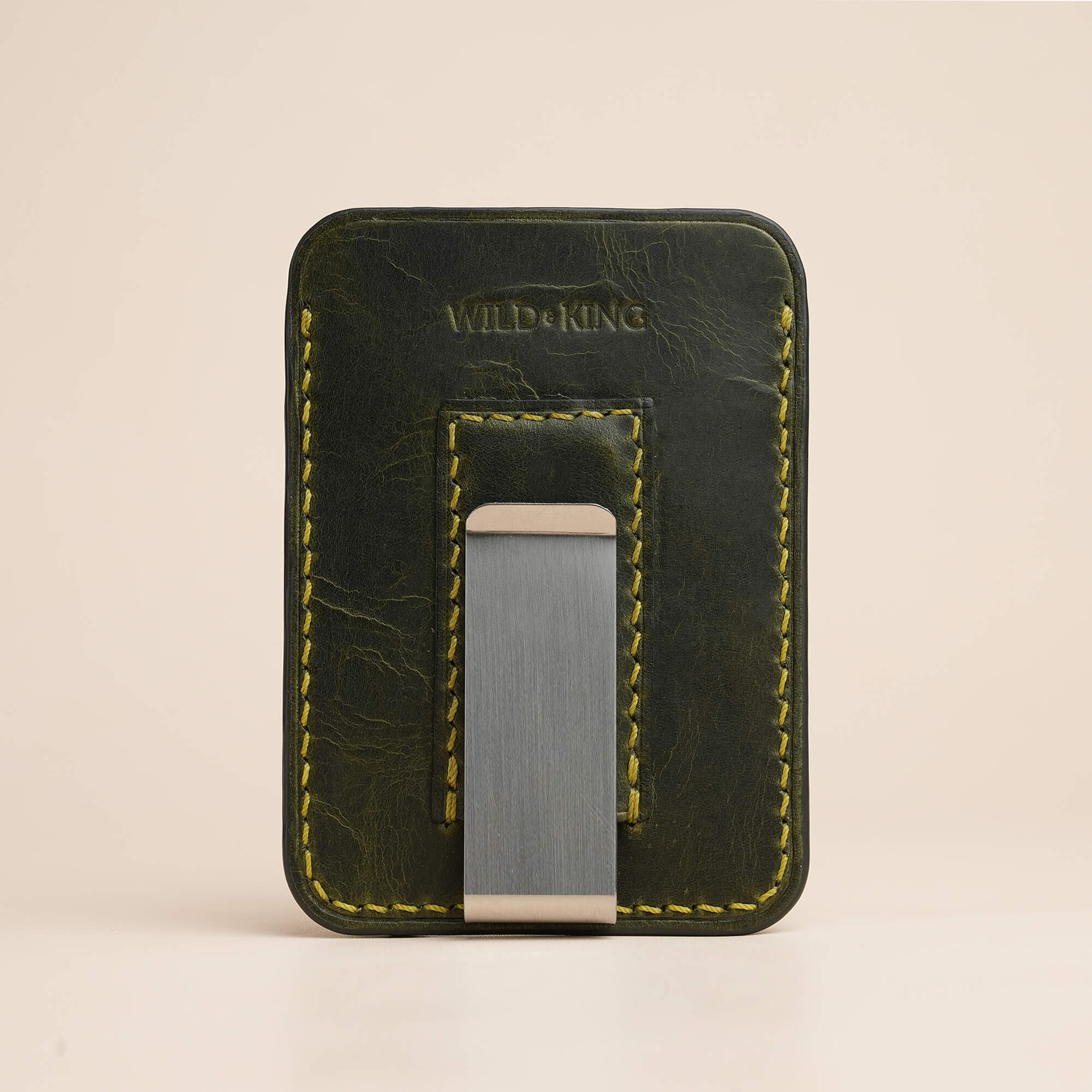 Olive Waxed Leather Classic Money Clip | Wild & King