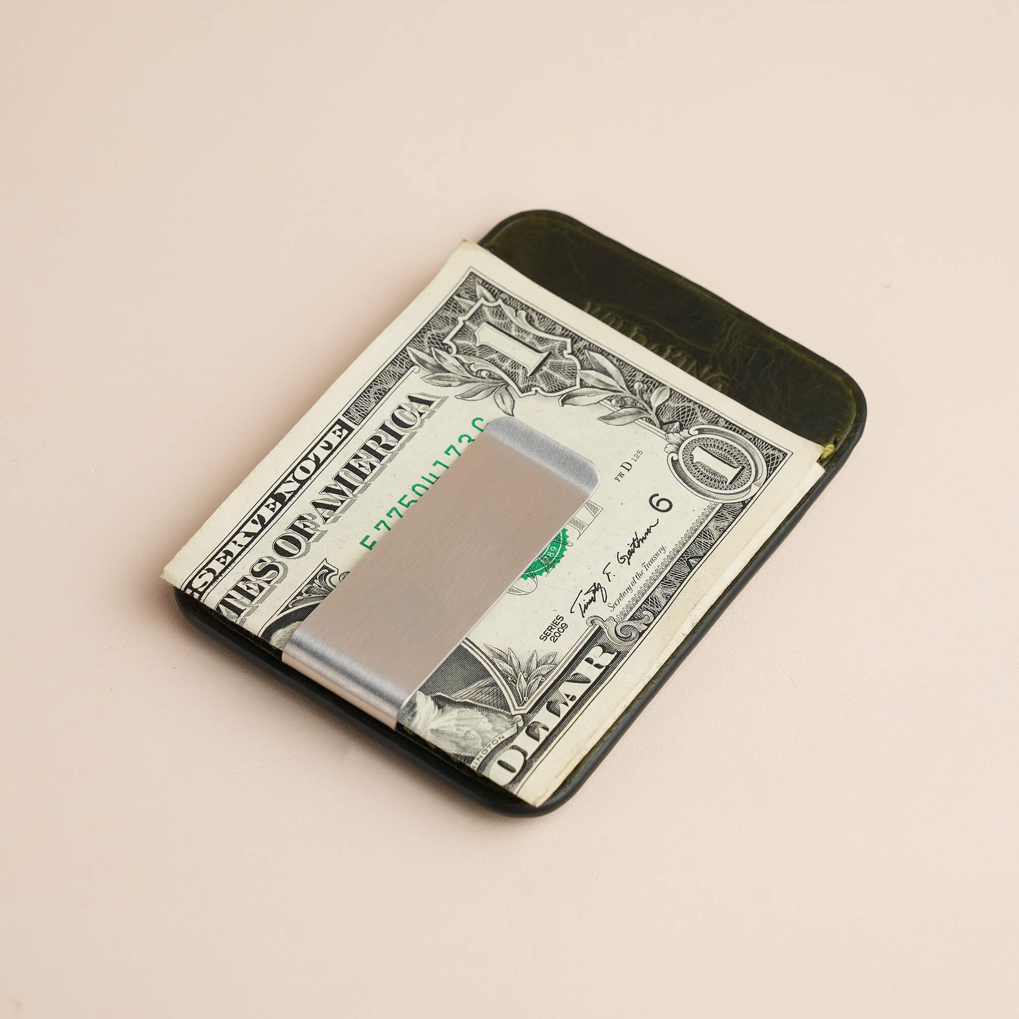 Badalassi Carlo Waxed Leather Money Card Clip