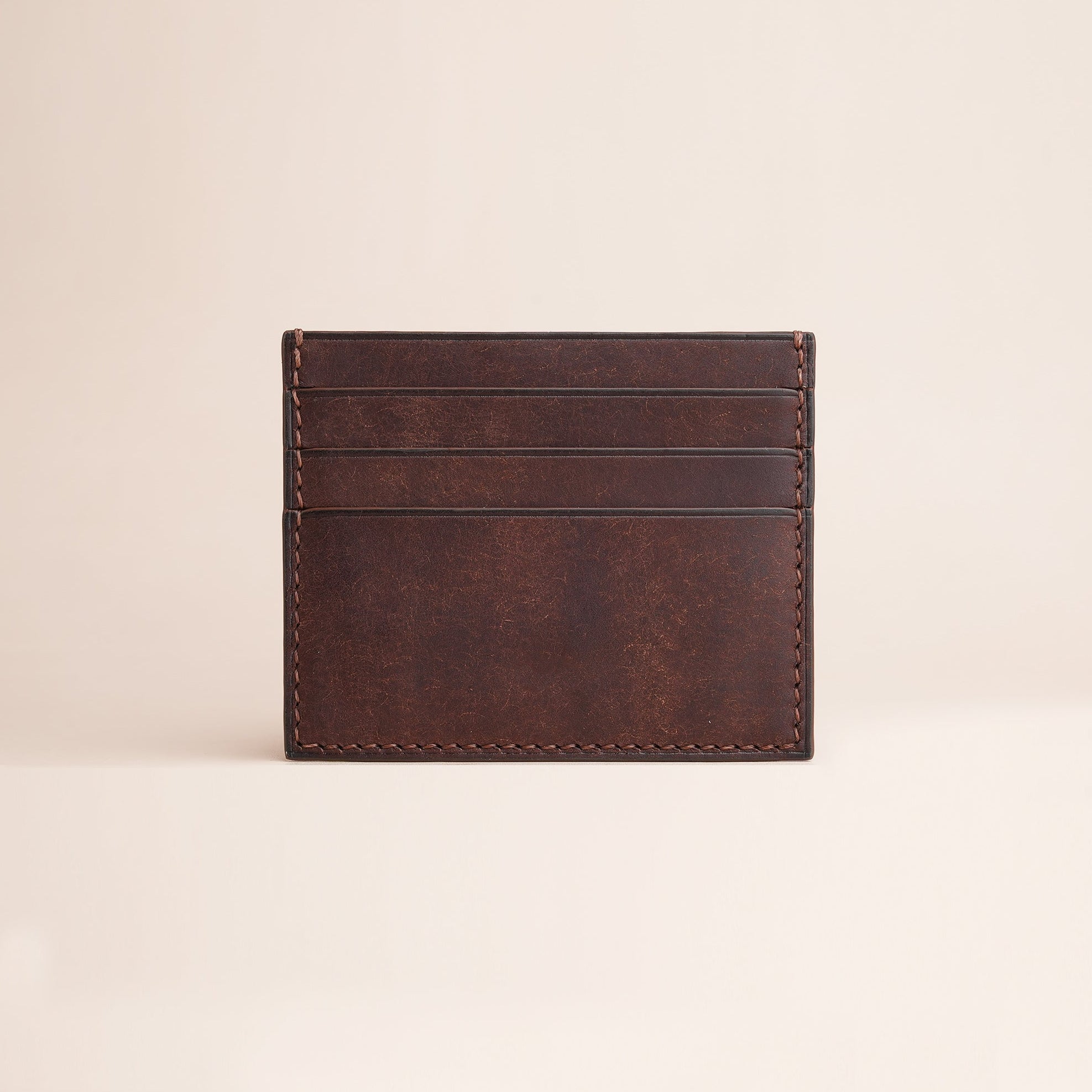 Beige Alligator mix Brown Pueblo Leather Card Holder