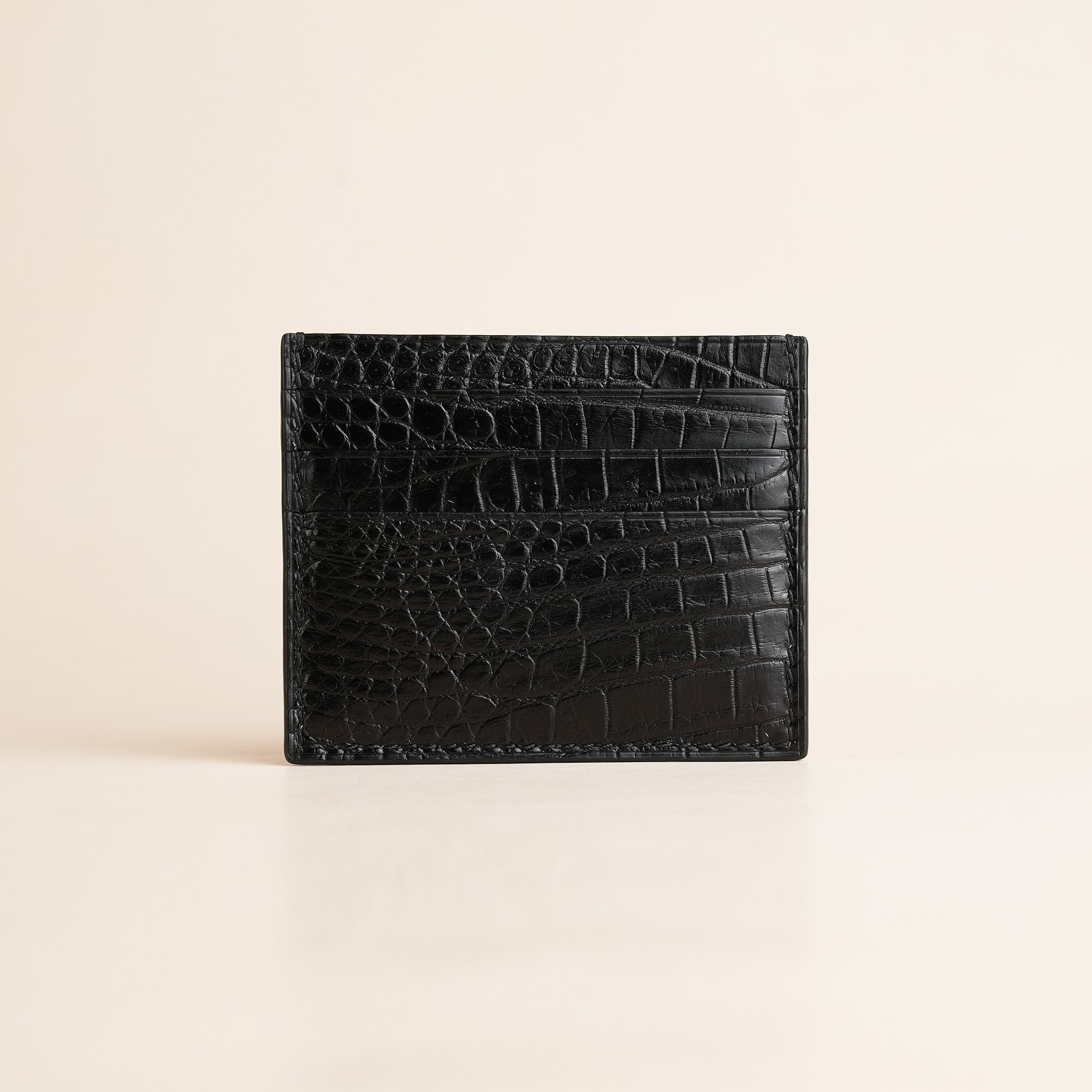 Black Alligator Leather Card Holder - Full Alligator Edition