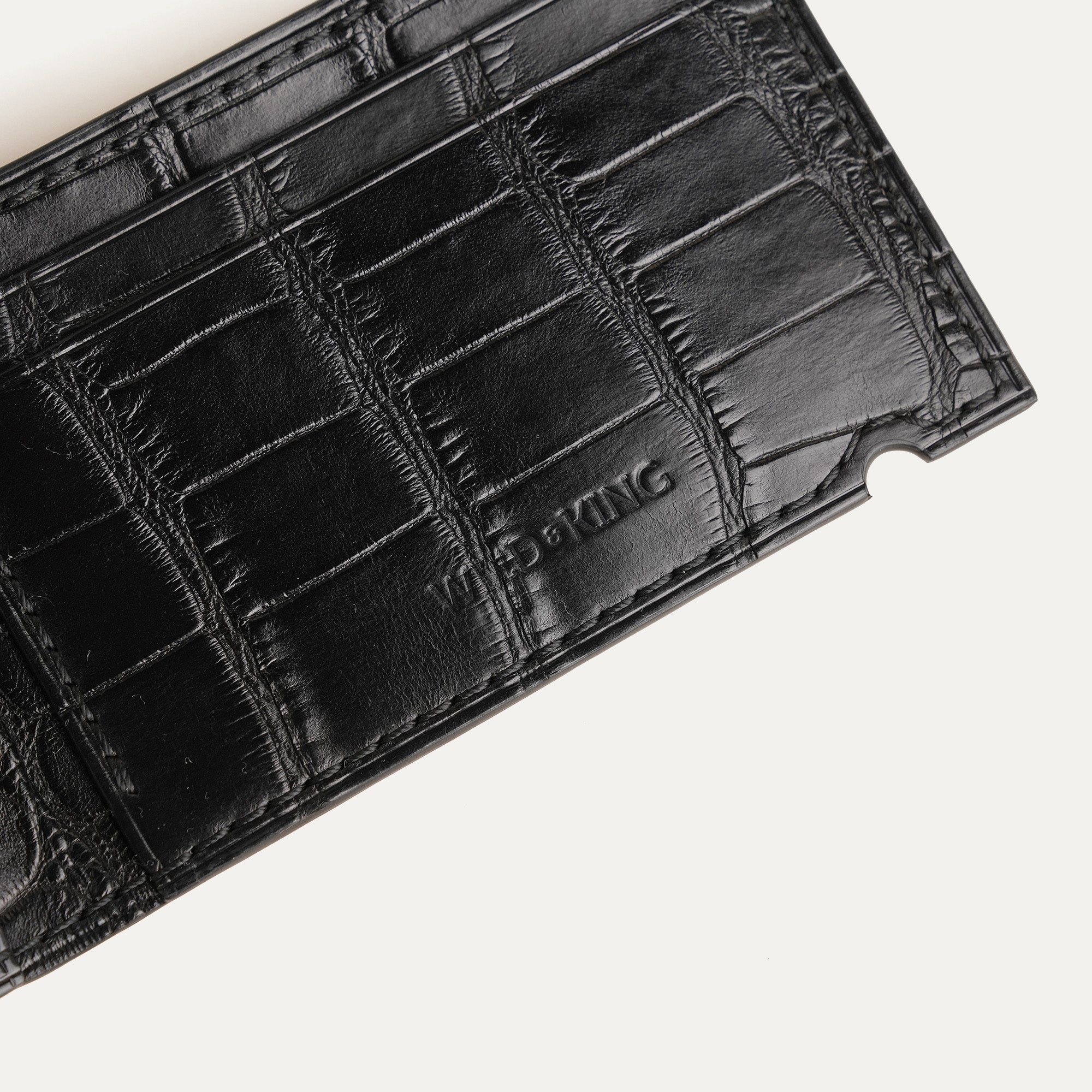 Black Alligator Leather Cash Cover Wallet