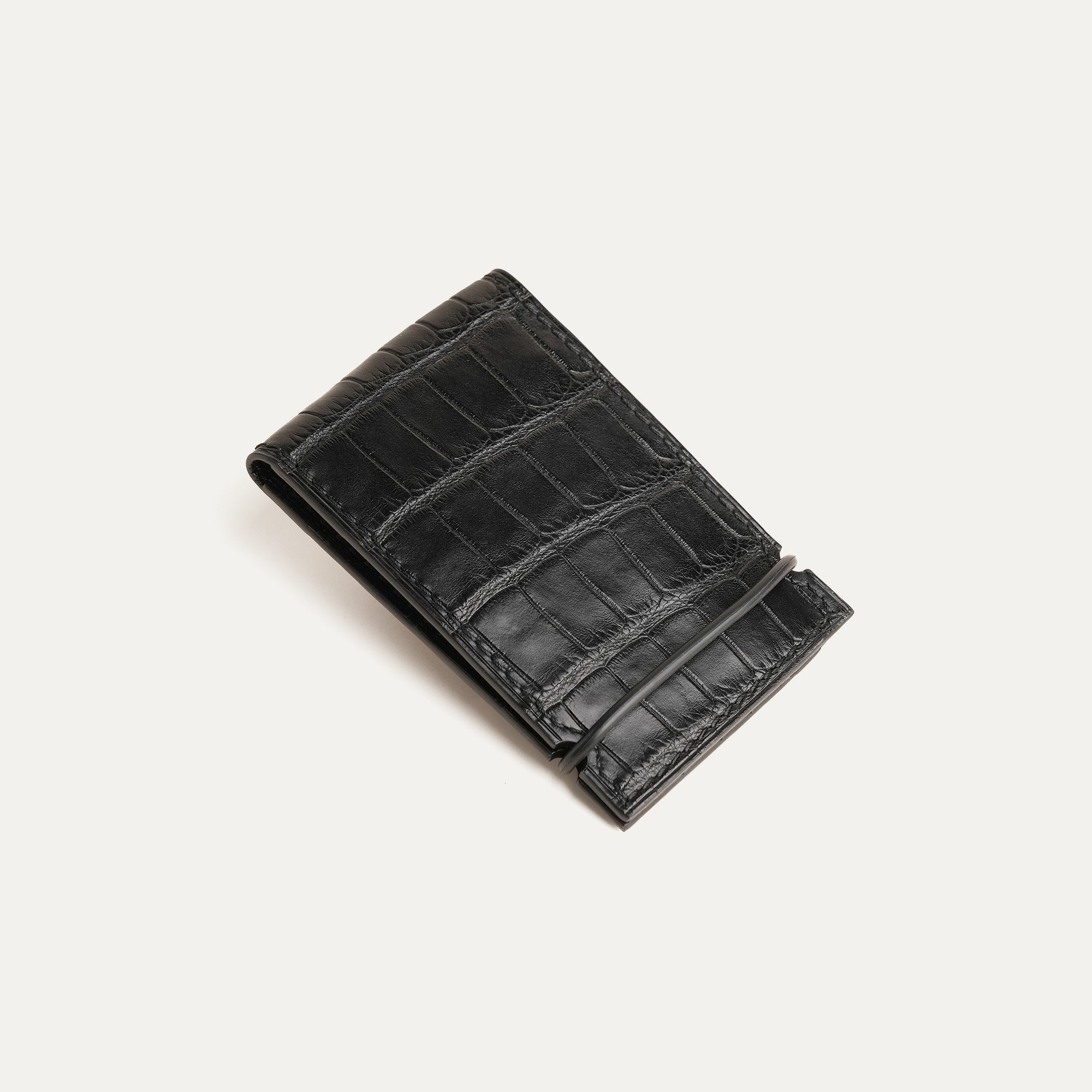 Black Alligator Leather Cash Cover Wallet