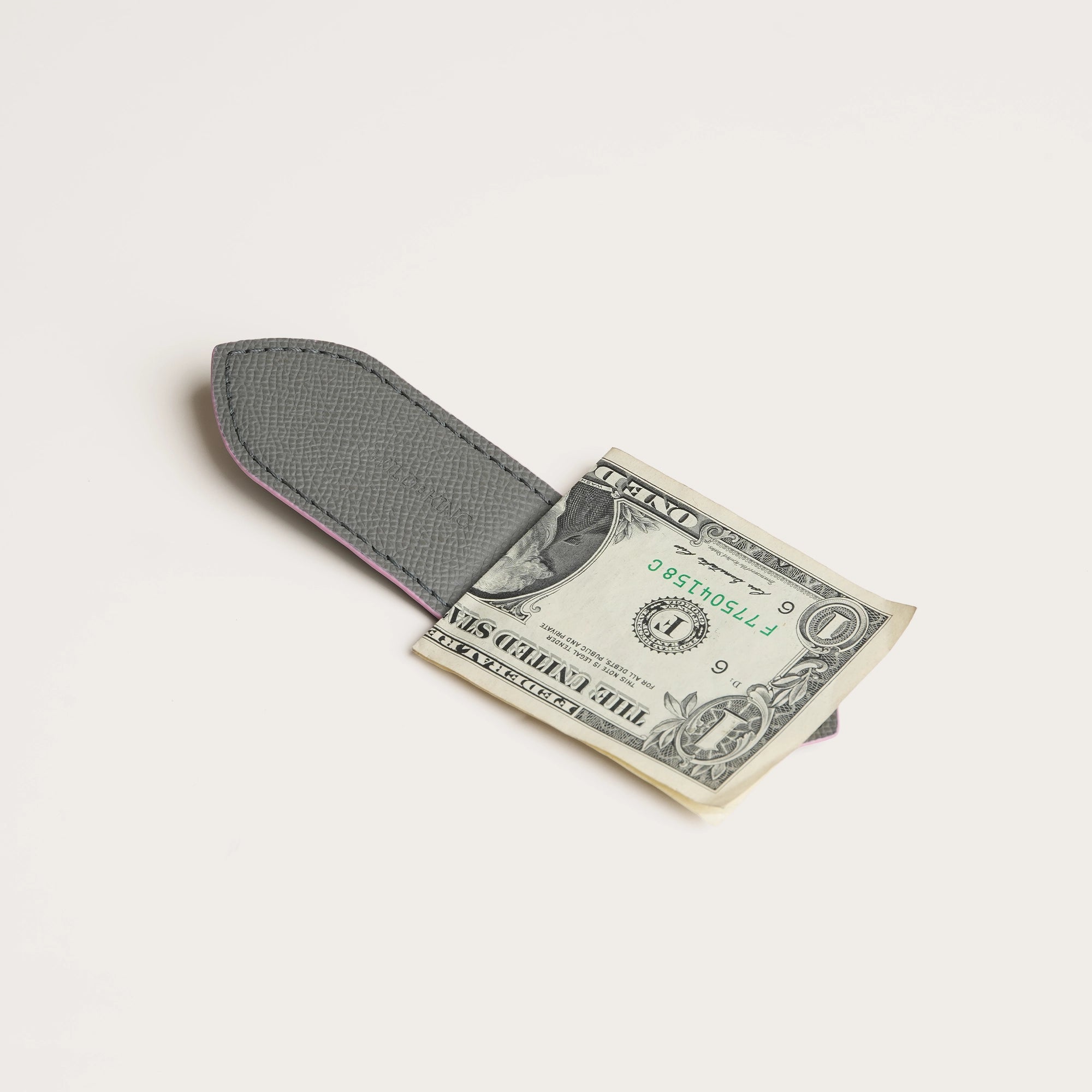 Black Lizard Leather Money Clip - Pointed Shape