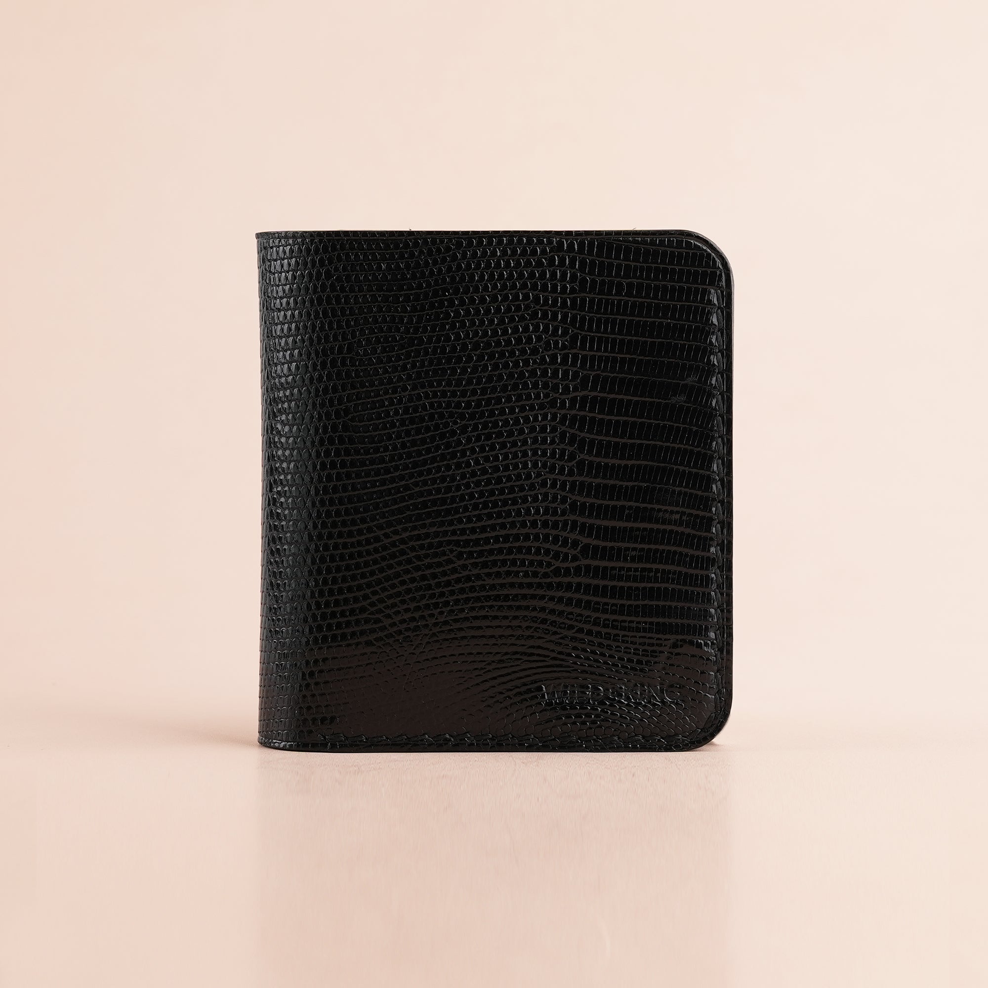 Black Lizard mix Alligator Leather Bifold Wallet - Fox Design