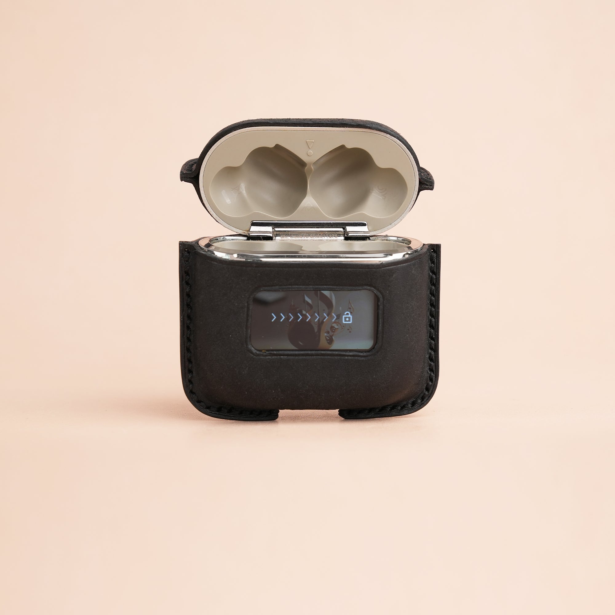 Black Pueblo Leather Earbuds Case