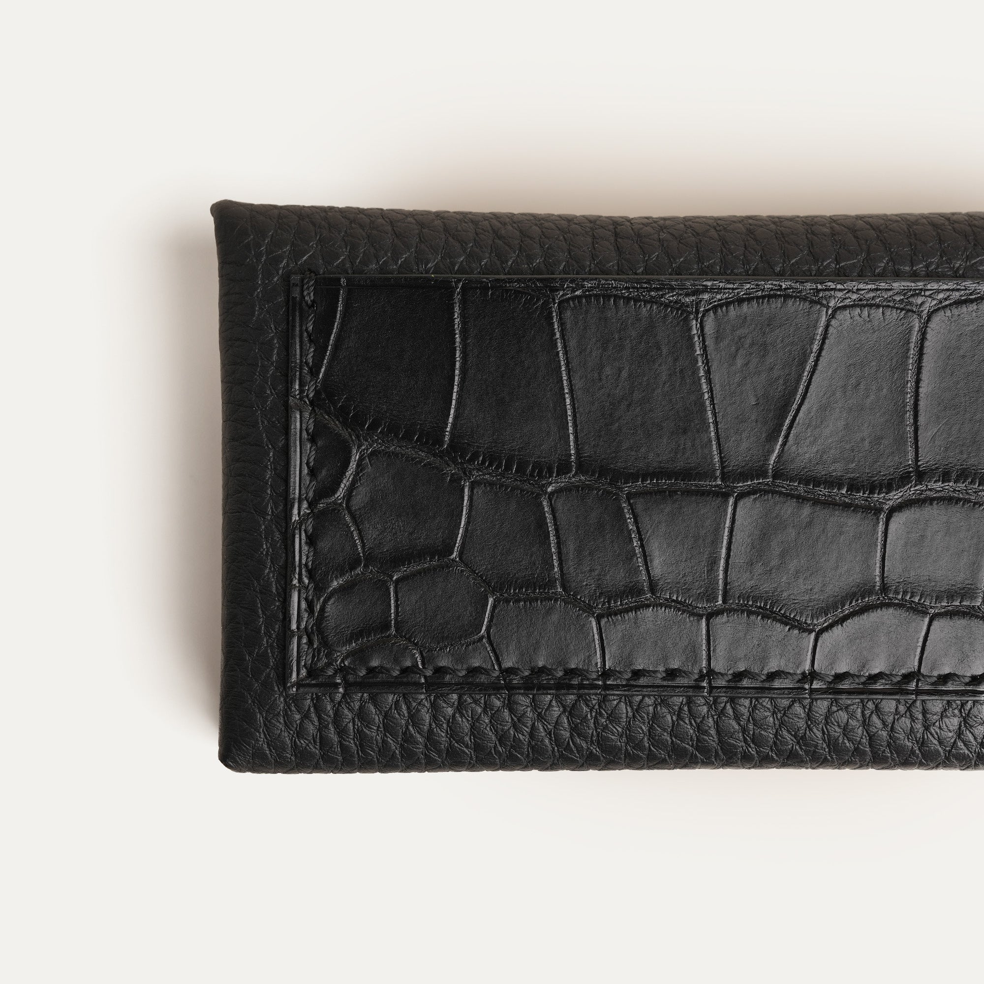 Black Togo Leather Envelope Wallet