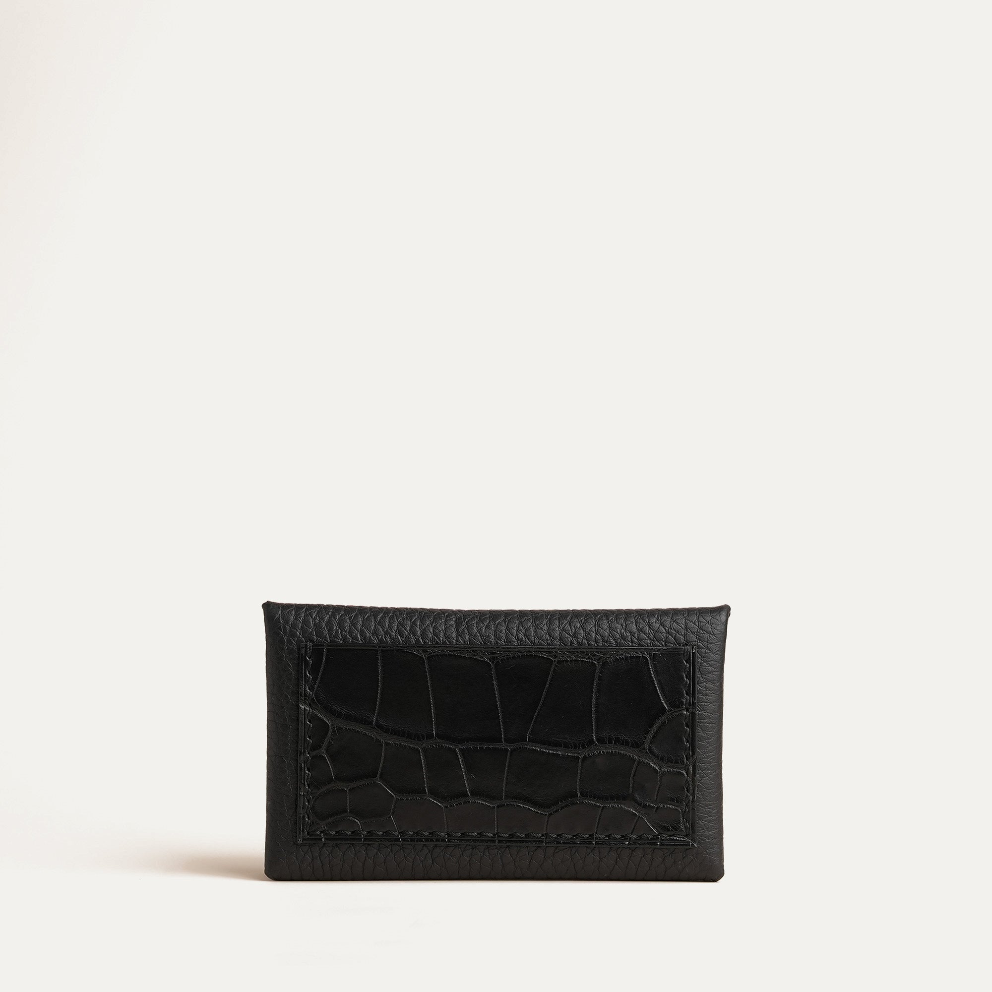 Black Togo Leather Envelope Wallet