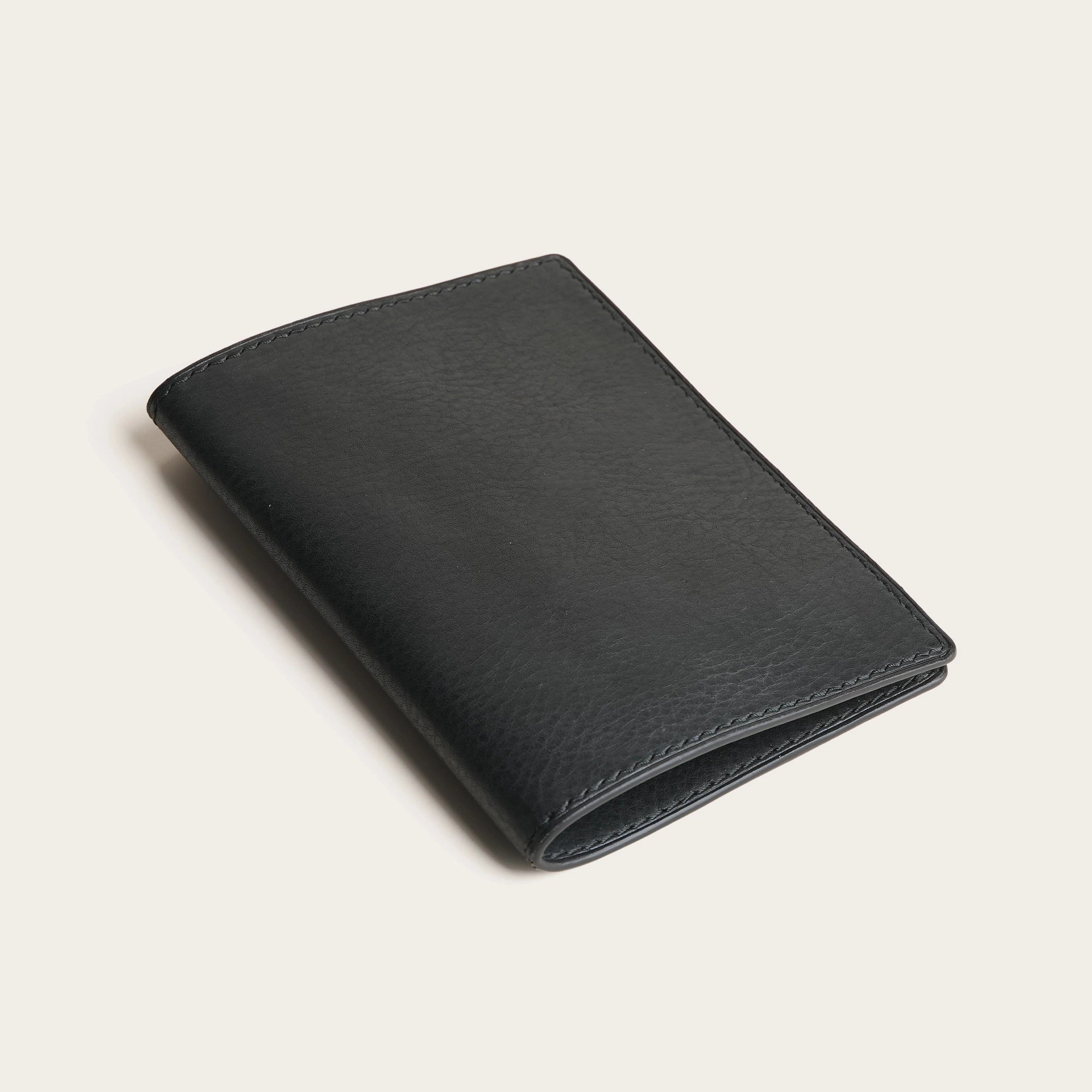 Black Vachetta Leather Bifold Card Holder