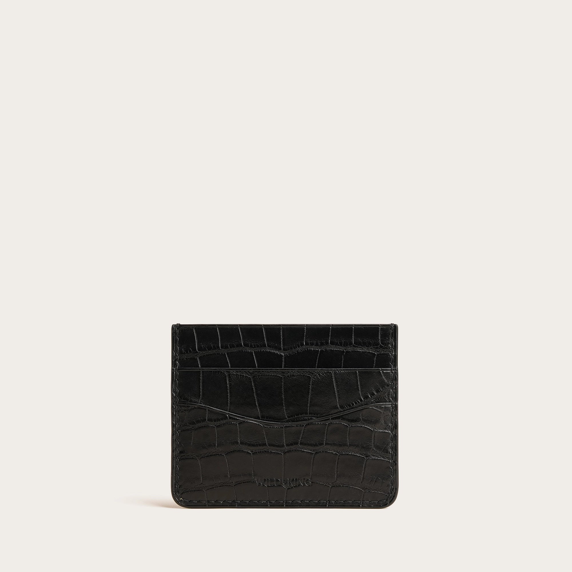 Black Alligator Leather Money Card Clip
