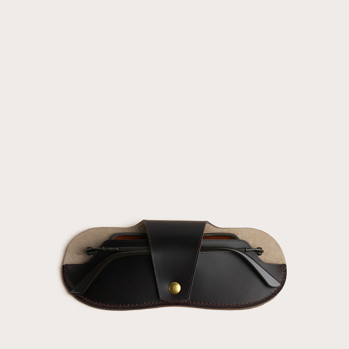 Black Buttero Leather Glasses Case