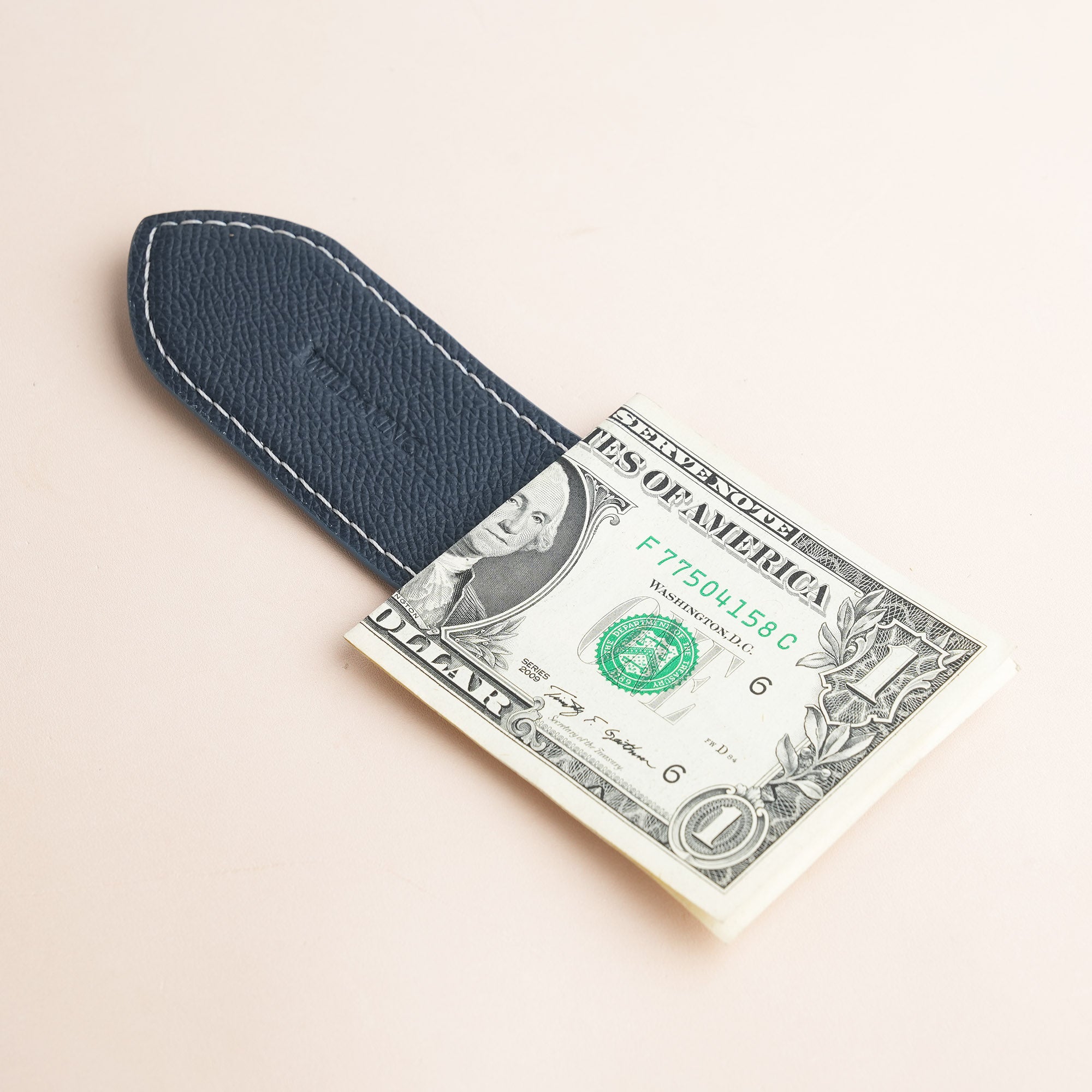 Blue Black Diamond Leather Money Clip - Pointed Shape