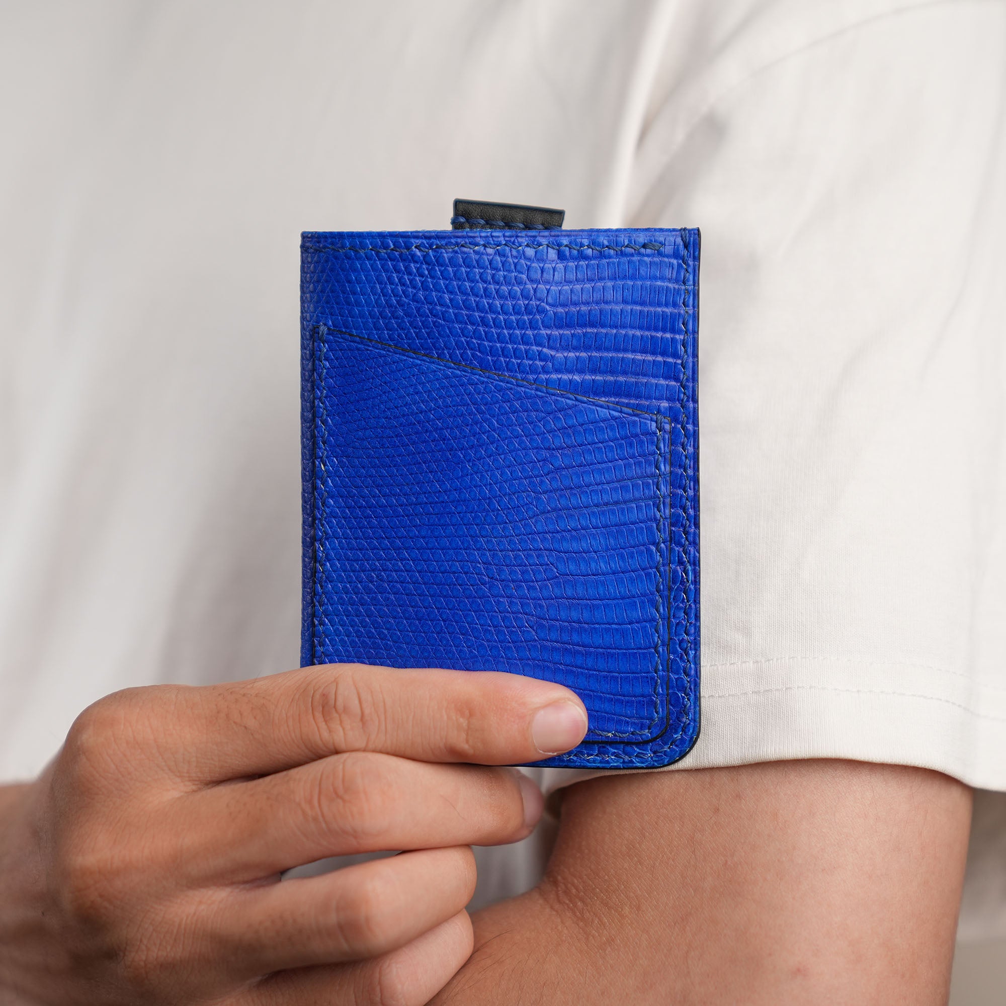 Blue Lizard Leather Card Sleeve