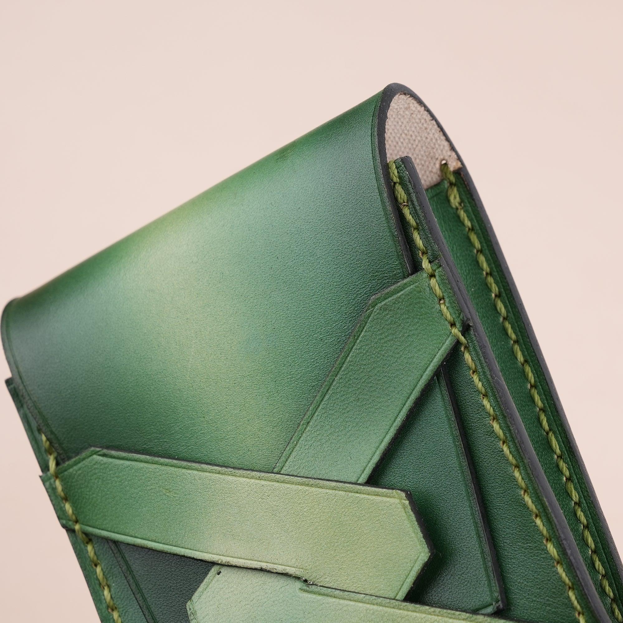 Patina Green Leather Snap Wallet - WildandKing