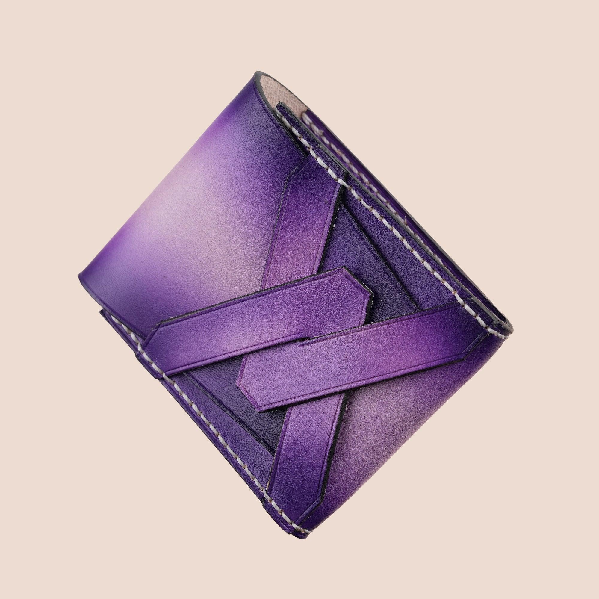 Patina Purple Leather Snap Wallet - WildandKing
