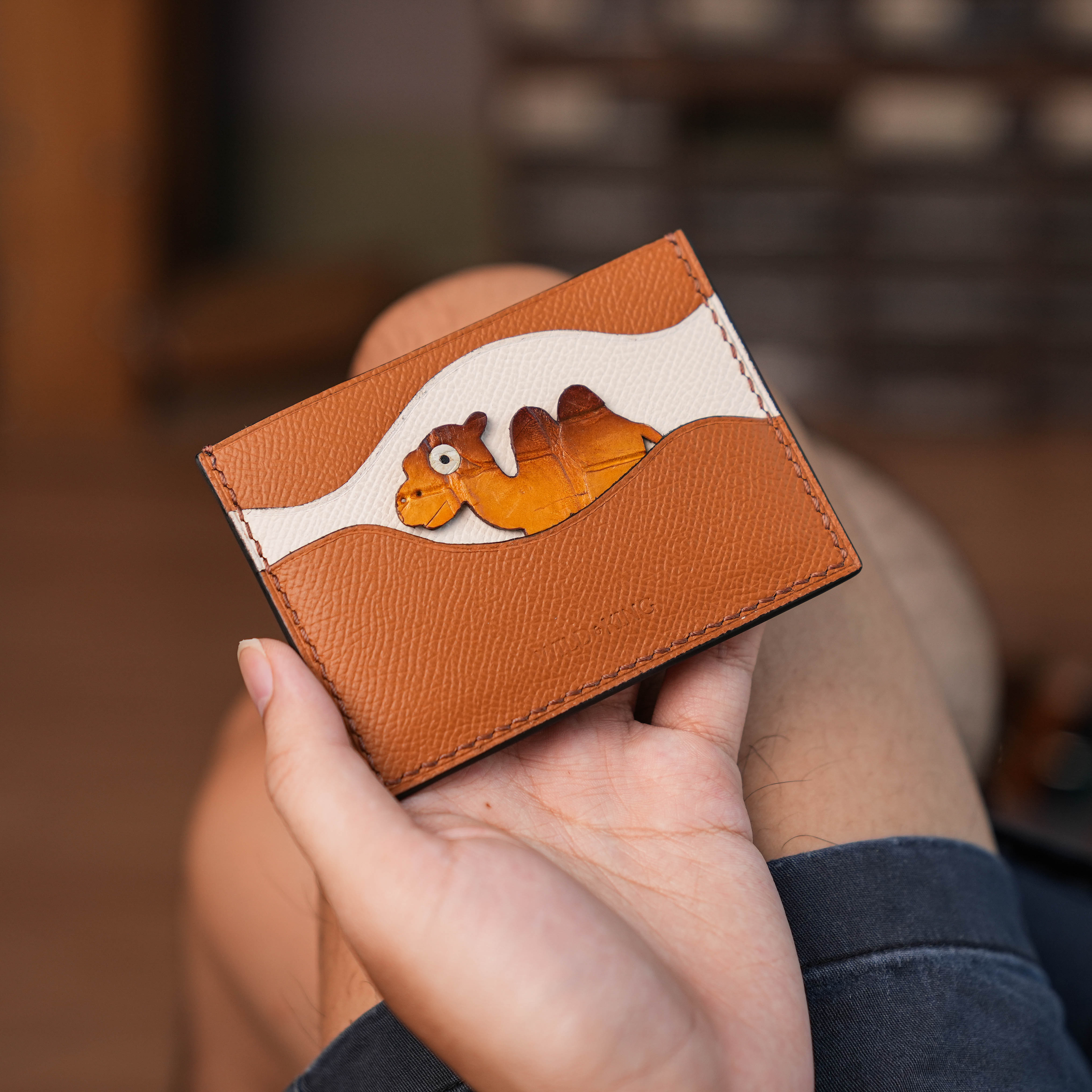 Brown Epsom Lether Card Holder - Stupid Camelo