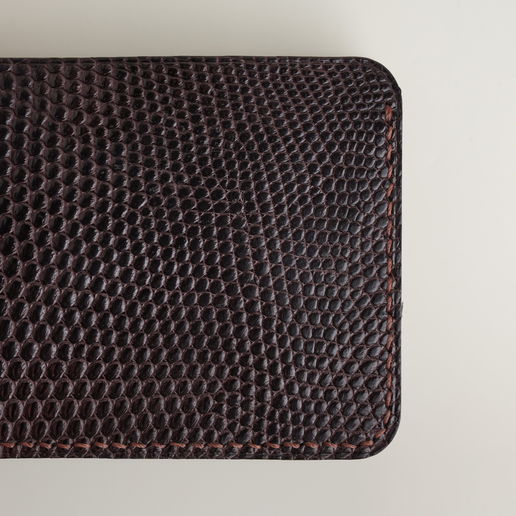 Brown Lizard Leather Wing Bifold Wallet