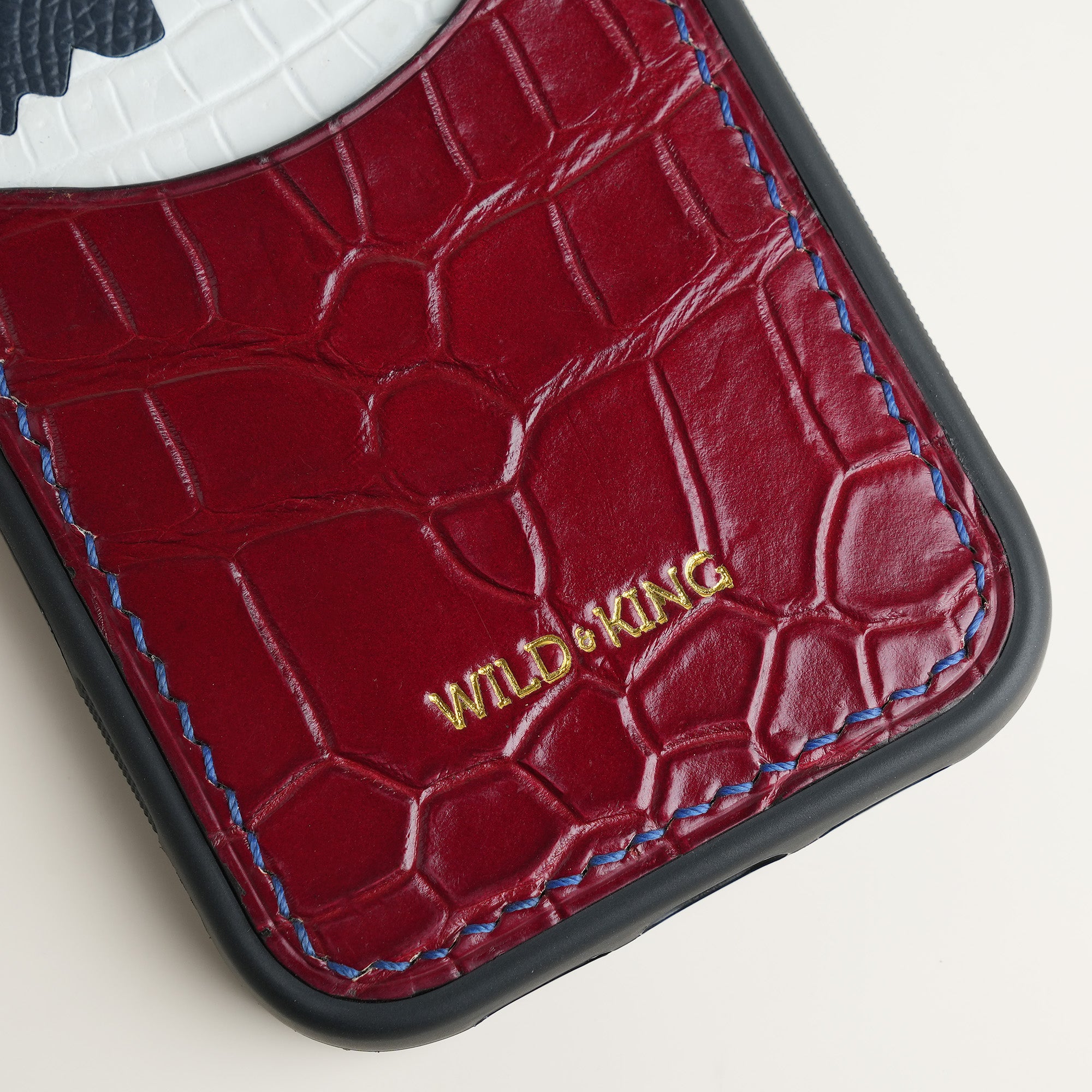 Burgundy Crocodile Leather Iphone Case with Card Holder - Stupid Alligator