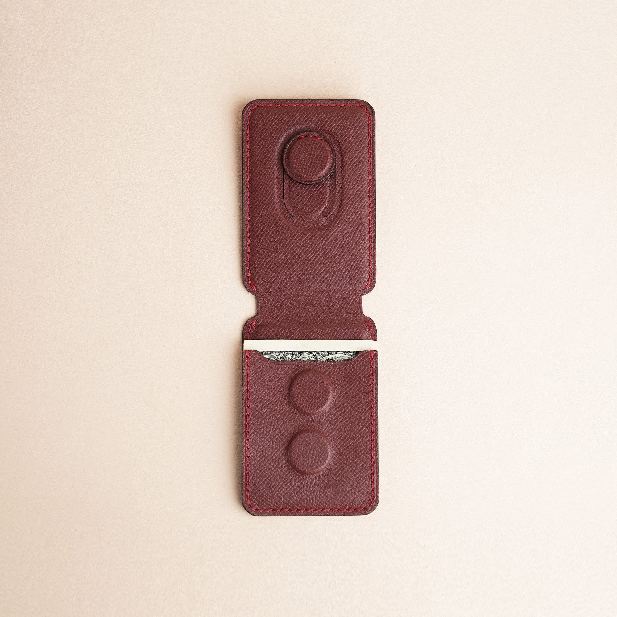 Burgundy Epsom Leather Magsafe Wallet