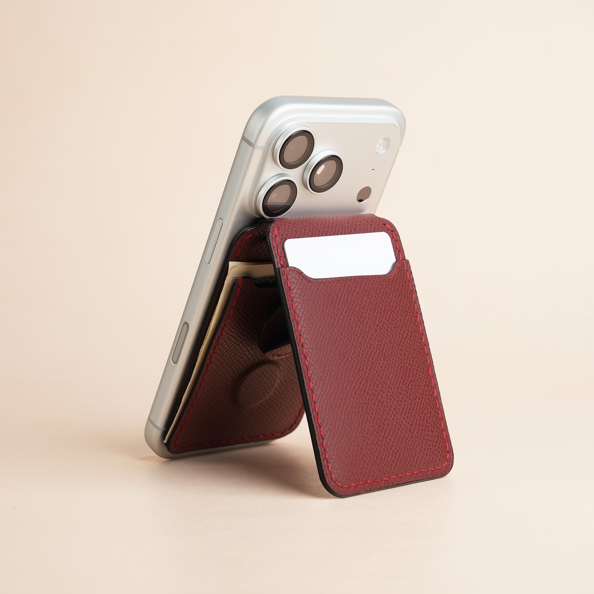 Burgundy Epsom Leather Magsafe Wallet