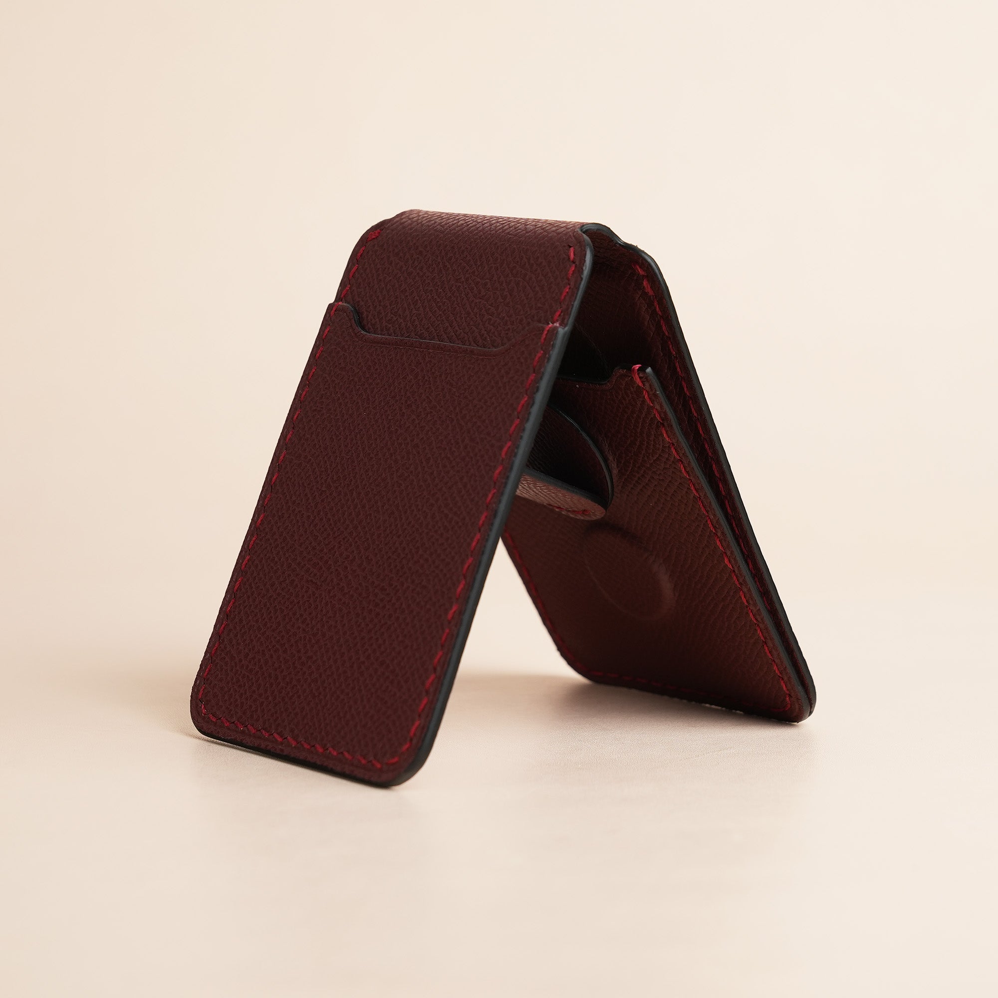 Burgundy Epsom Leather Magsafe Wallet | Wild & King