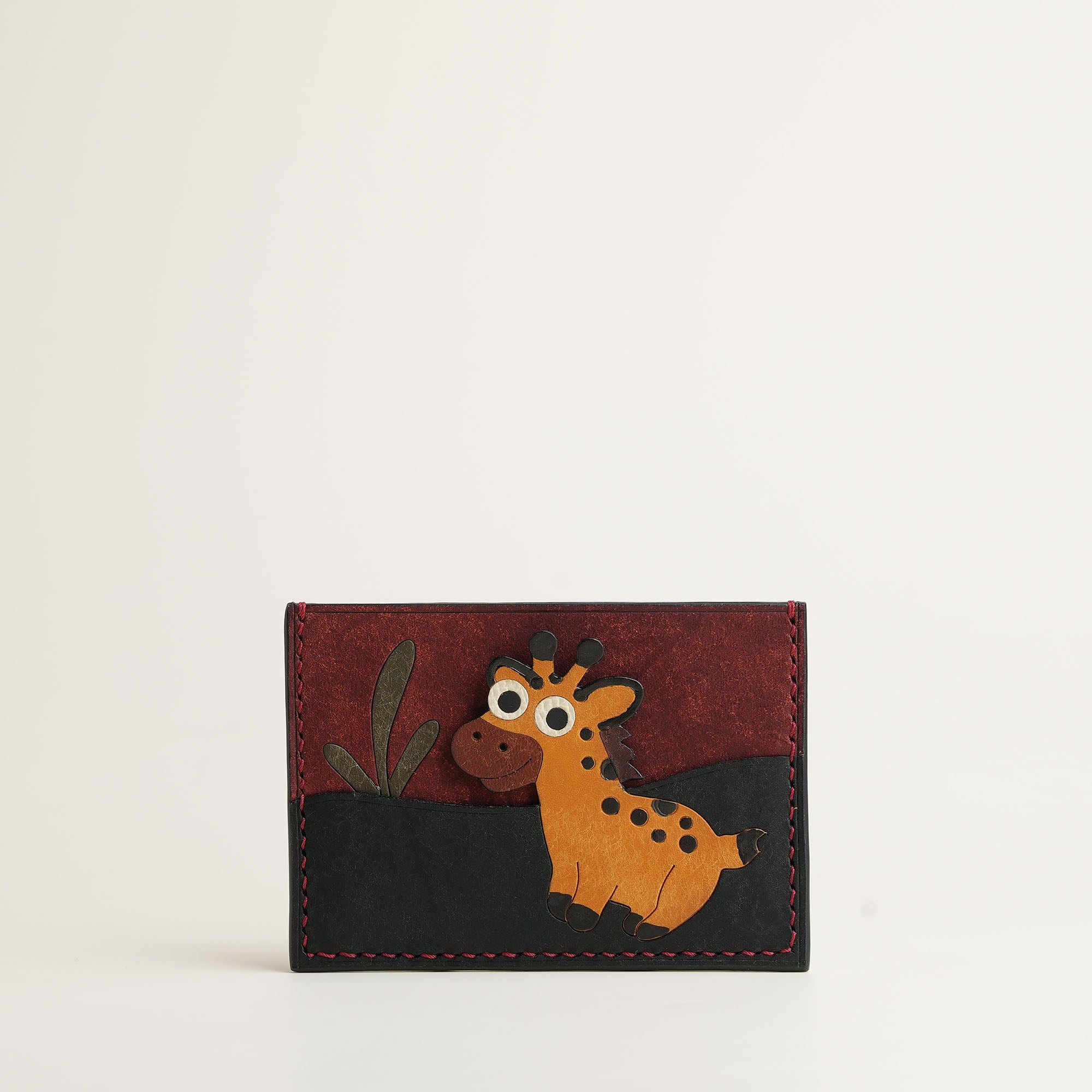 Burgundy Pueblo Leather Card Holder - Stupid Giraffe
