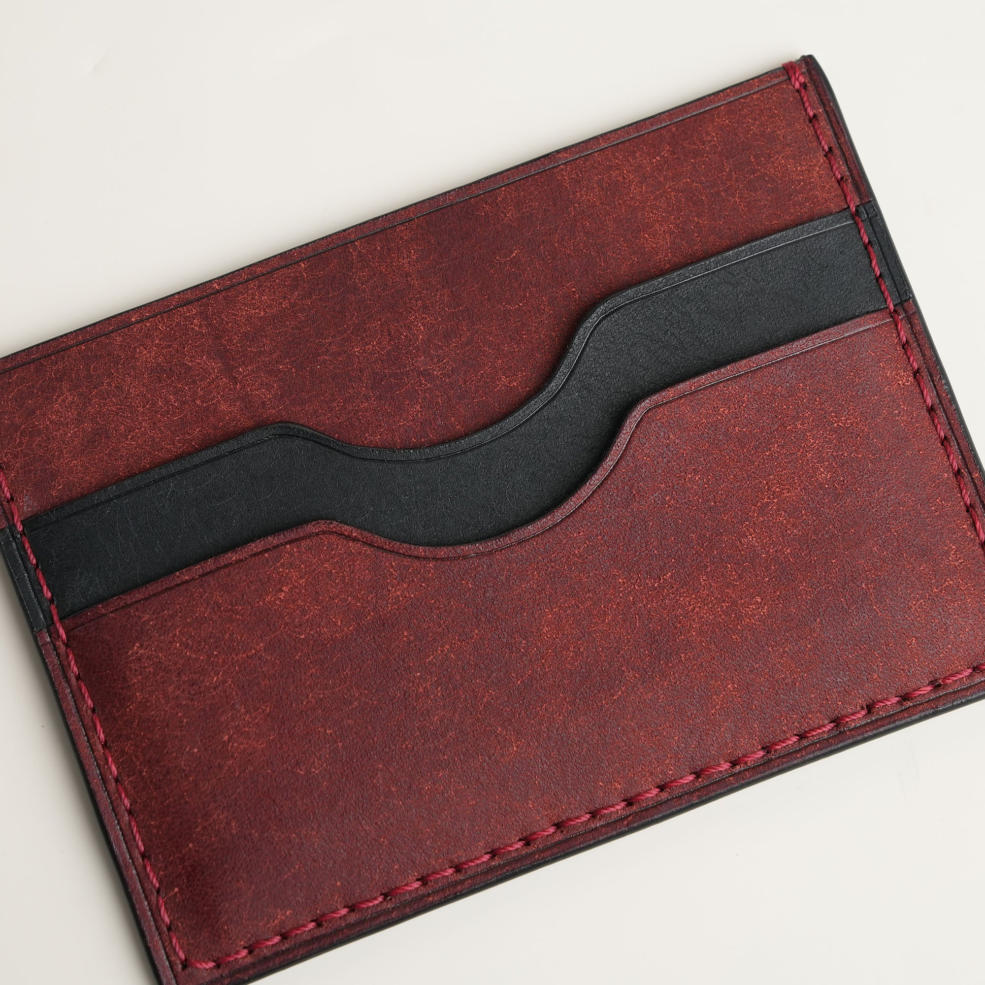 Burgundy Pueblo Leather Card Holder - Stupid Giraffe