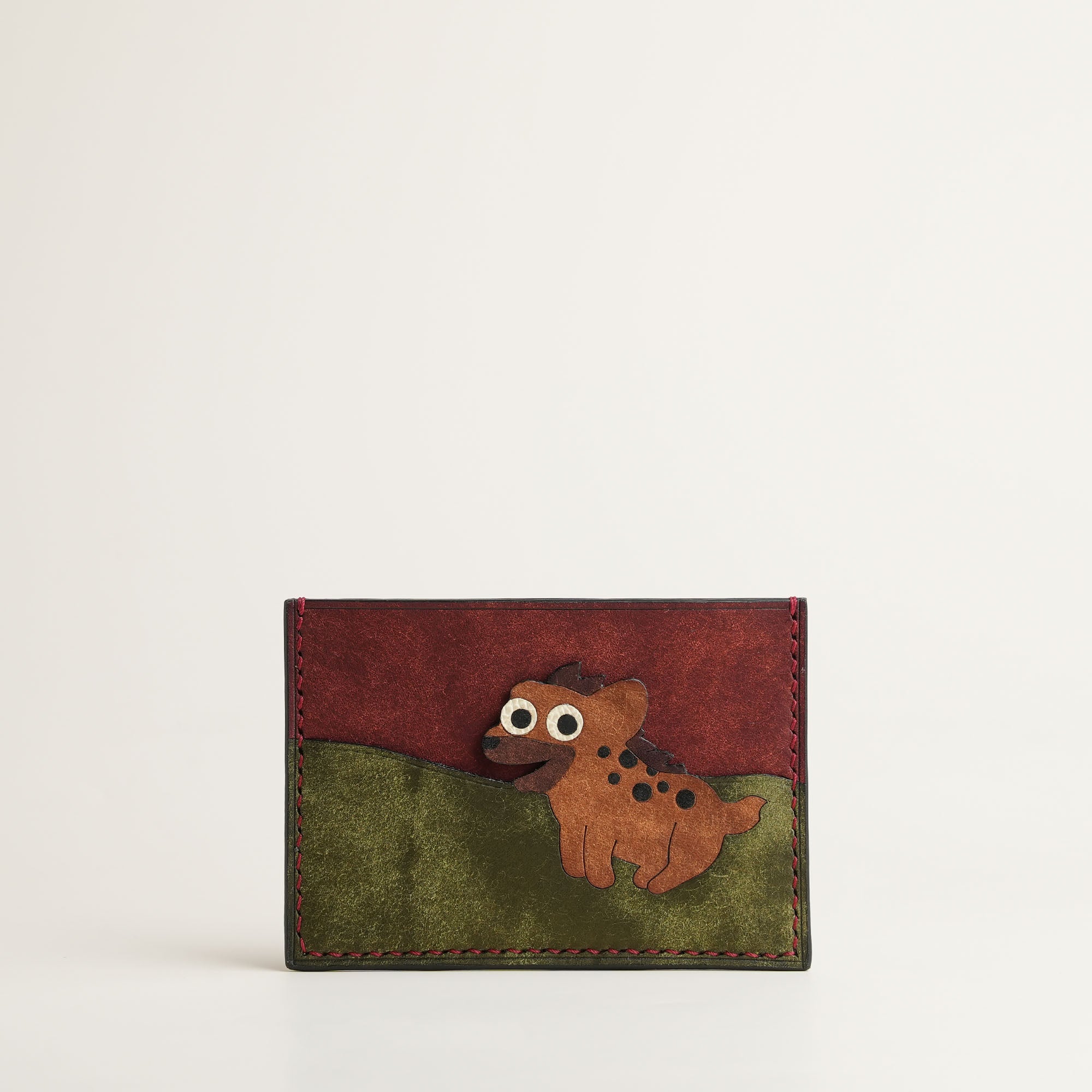 Burgundy Pueblo Leather Card Holder - Stupid Hyena